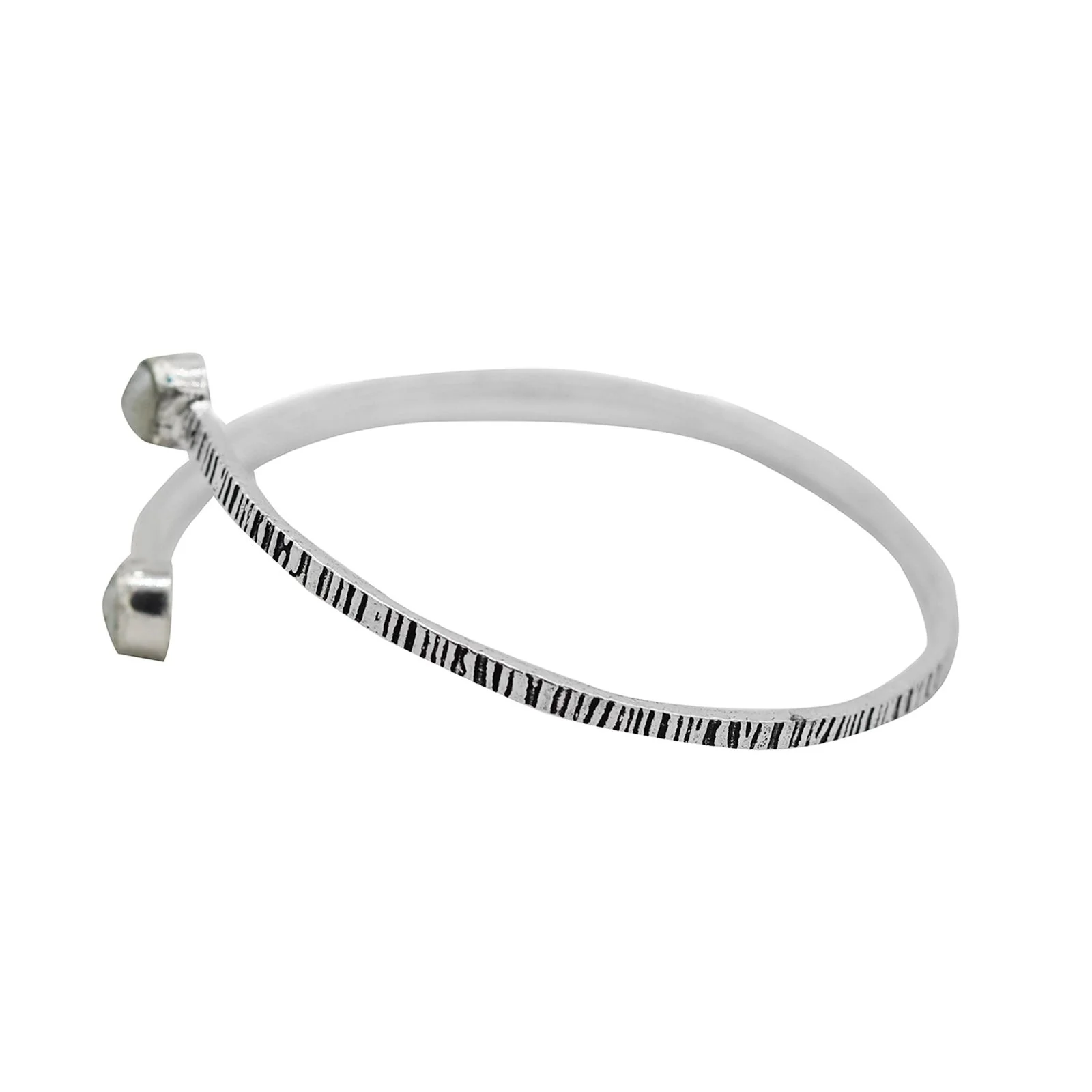 Bhamini White Silver Oxidized Bracelet - Image 4