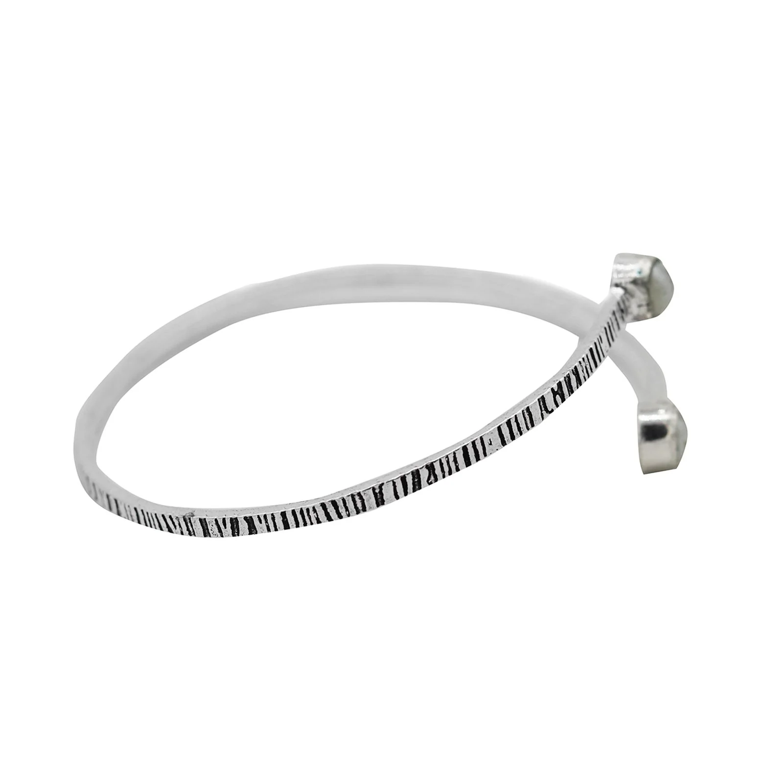 Bhamini White Silver Oxidized Bracelet - Image 5