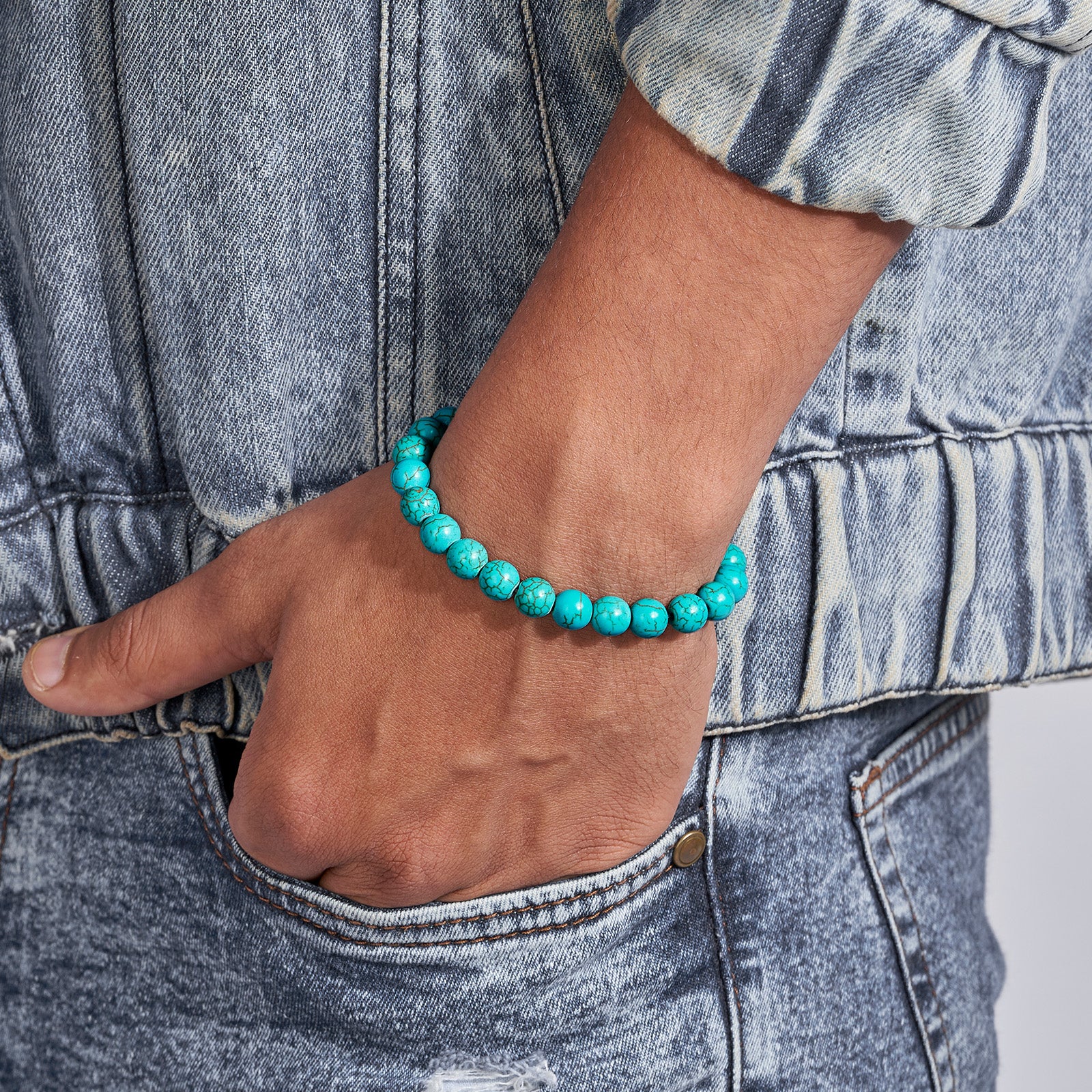 Blank Space Blue Beaded Bracelet - Image 3