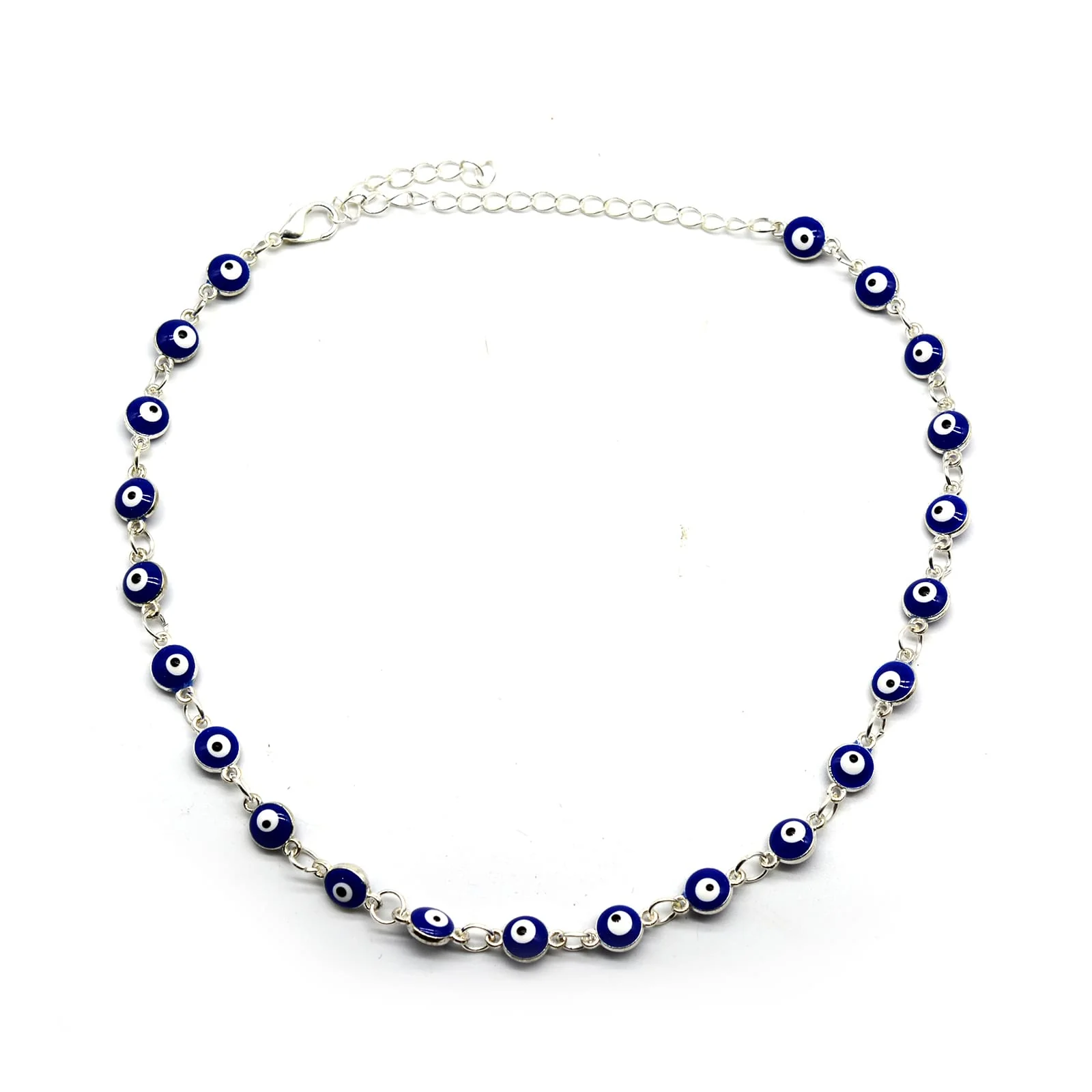 Blue Evil Eye Silver Choker - Image 2