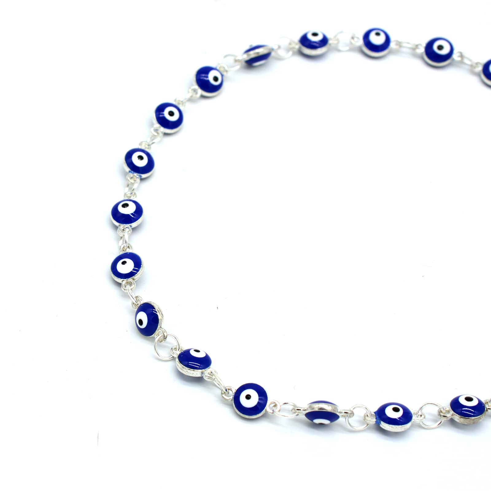 Blue Evil Eye Silver Choker - Image 3