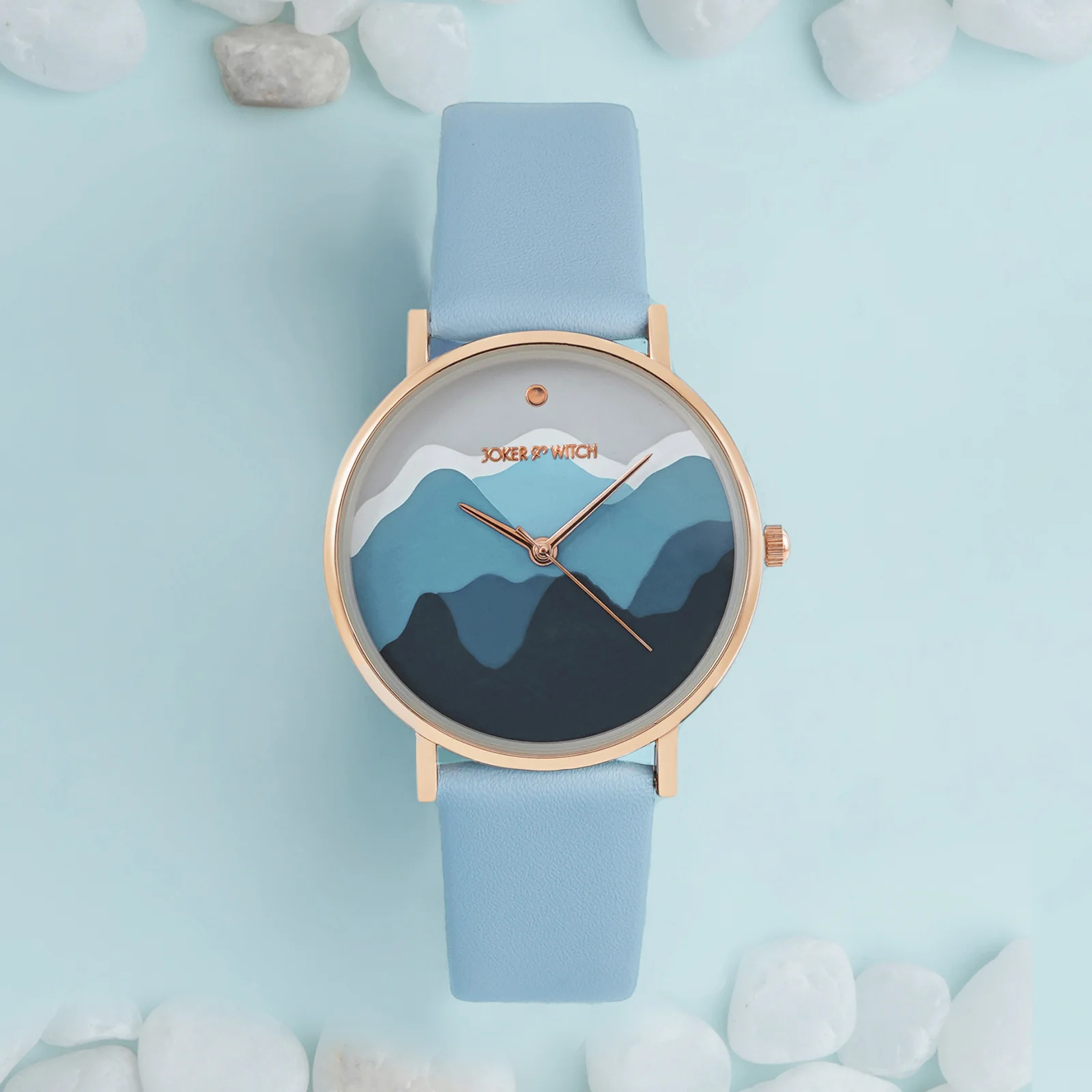 Printed Blue Valley Medium Dial PU Strap Women's Watch - Image 3