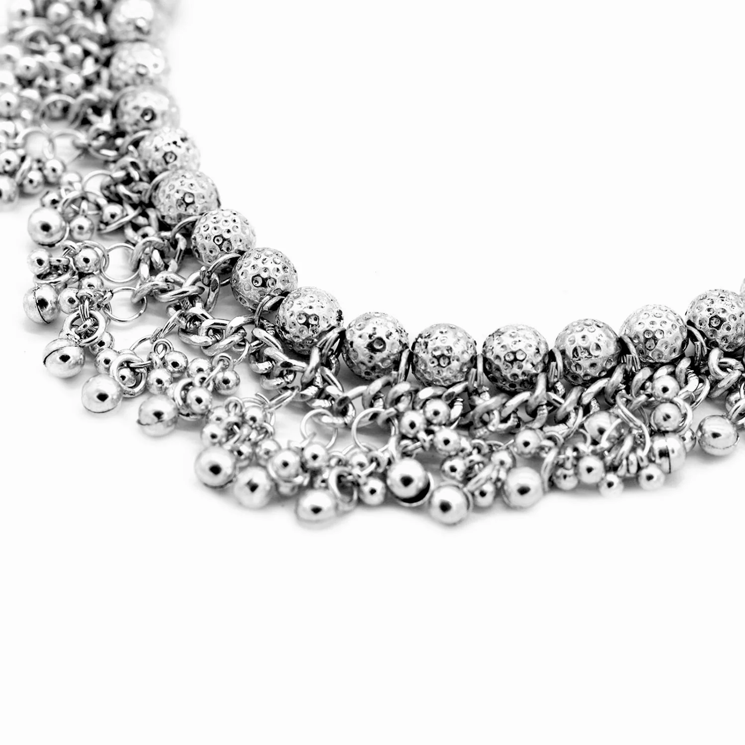 Bodhi  Silver Oxidized Gungroo Necklace - Image 5