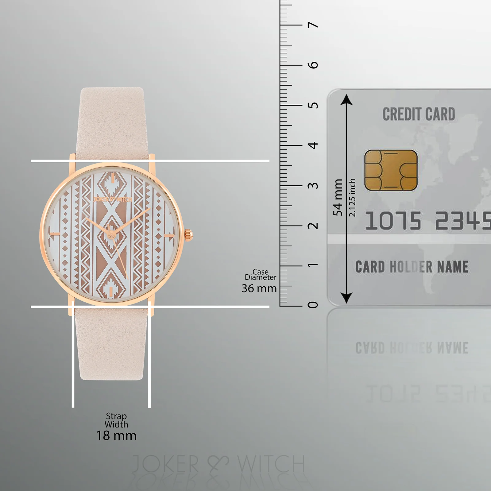 Printed Bohemian Brown Medium Dial  PU Strap Women's Watch - Image 8