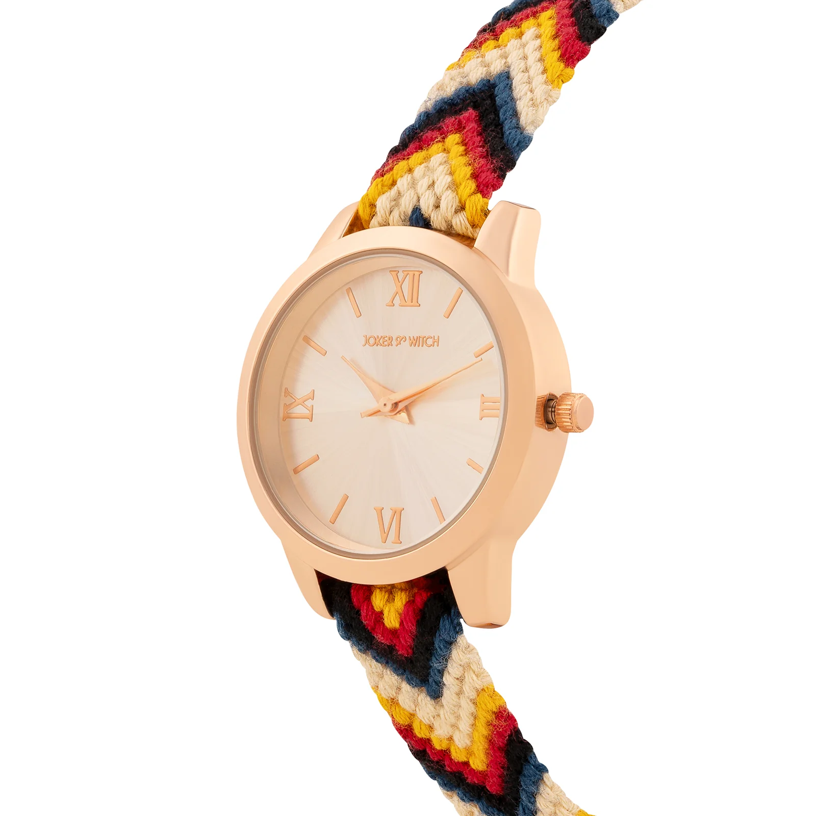 Boho Breeze Rose Gold Medium Dial Tribal Color Macrame Strap Women's Watch - Image 4