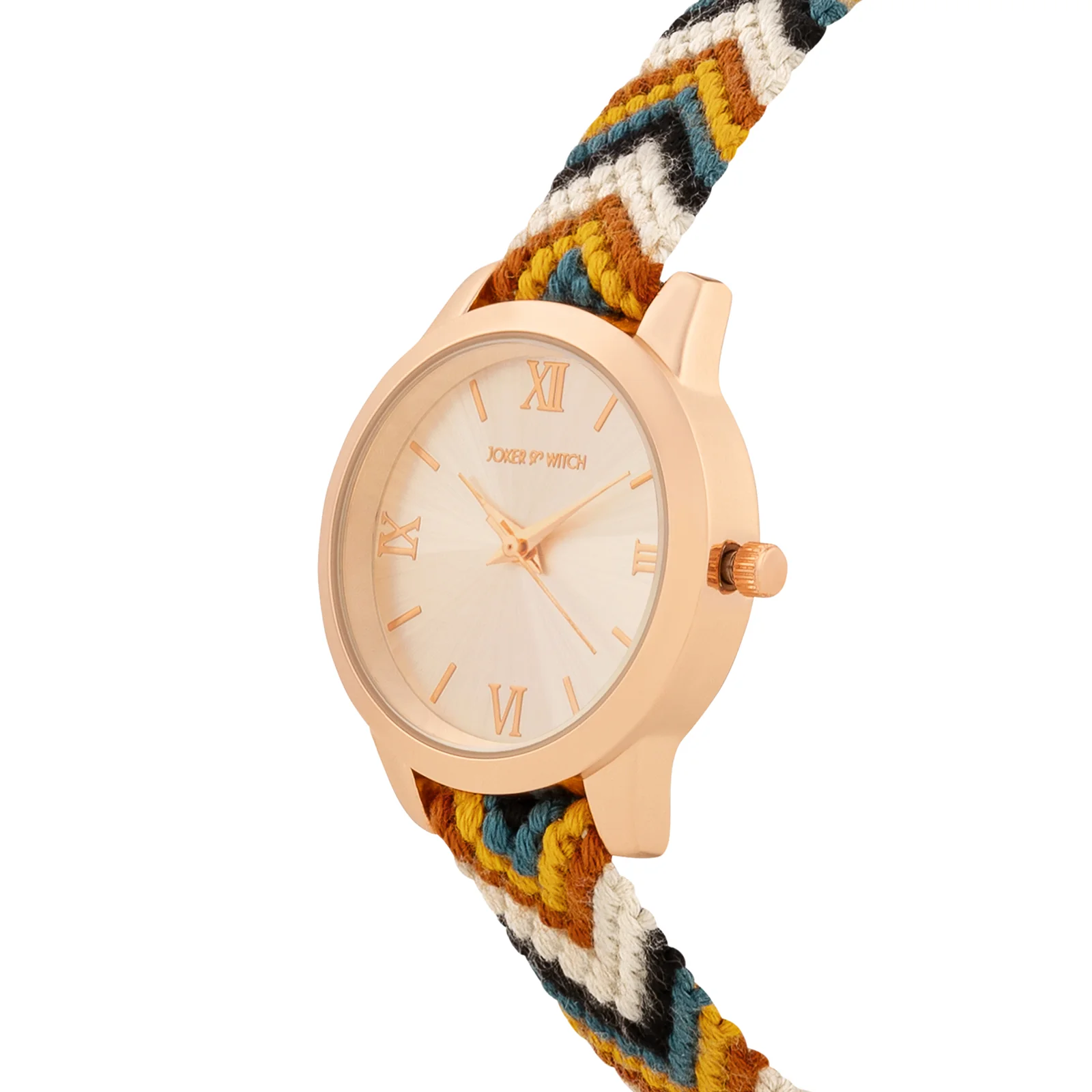 Boho Breeze Rose Gold Medium Dial Earthy Tone Macrame Strap Women's Watch - Image 4