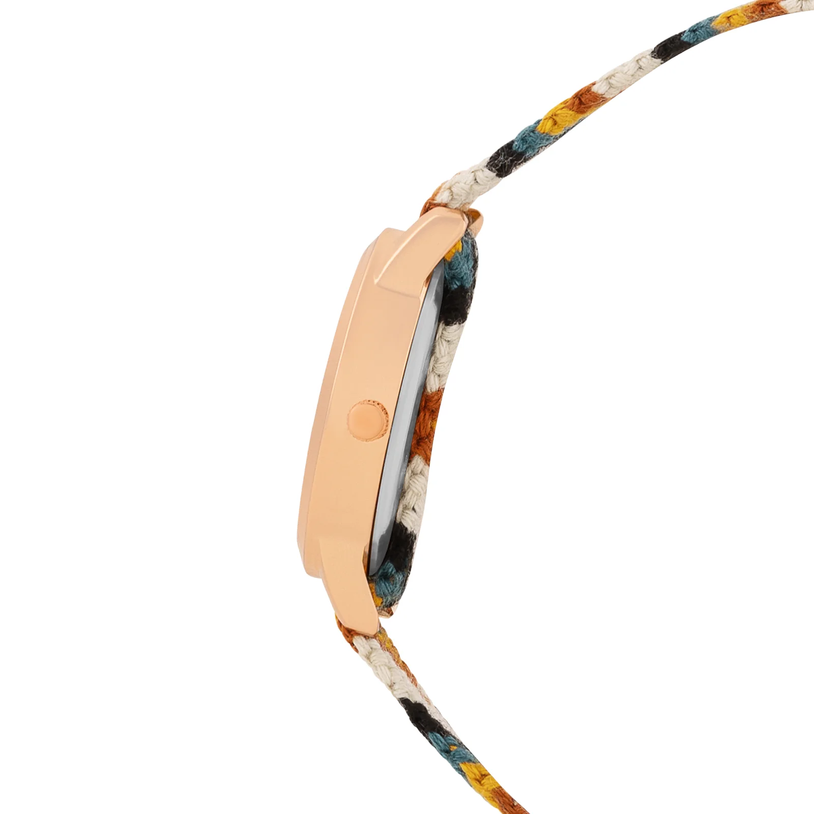 Boho Breeze Rose Gold Medium Dial Earthy Tone Macrame Strap Women's Watch - Image 5