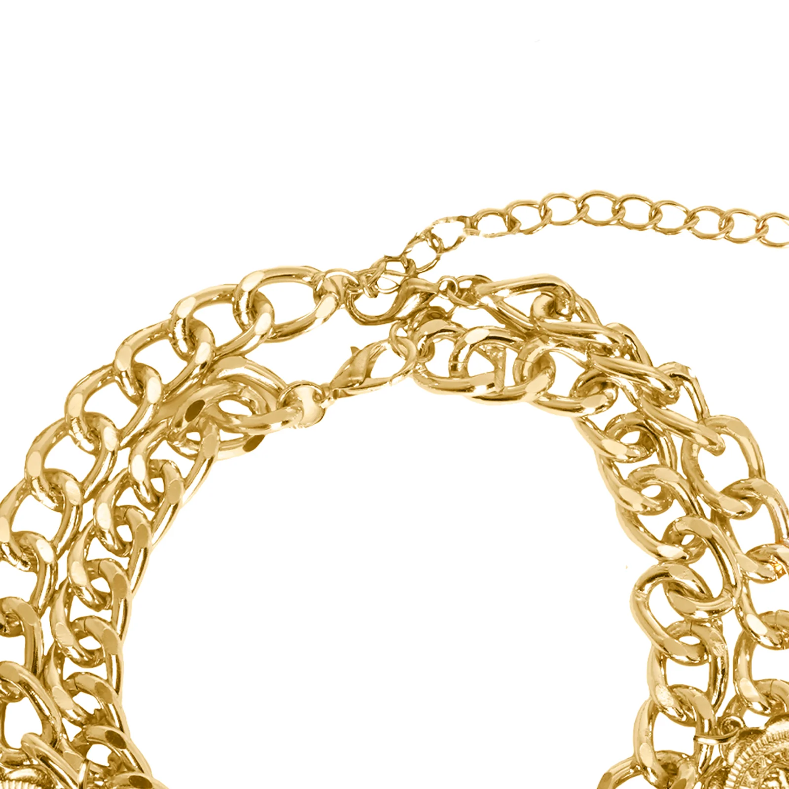 Bold Medallion Gold Layered Necklace - Image 6