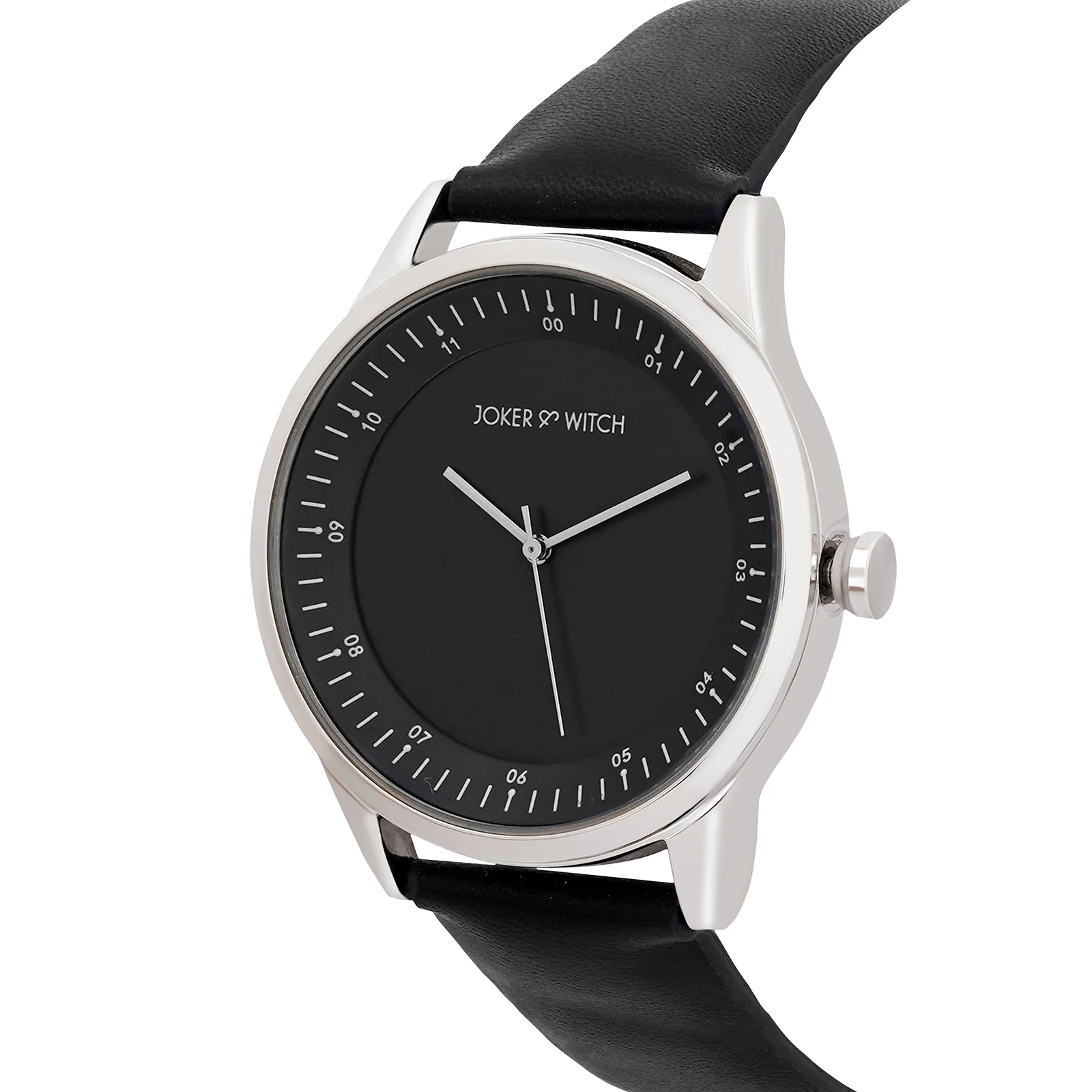 Bosco Silver Black Large Dial PU Strap Men's Watch - Image 3