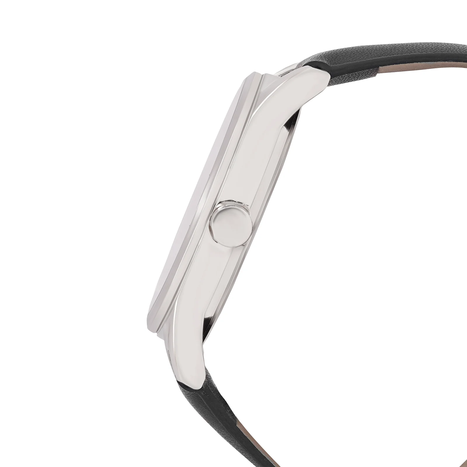 Bosco Silver Black Large Dial PU Strap Men's Watch - Image 5