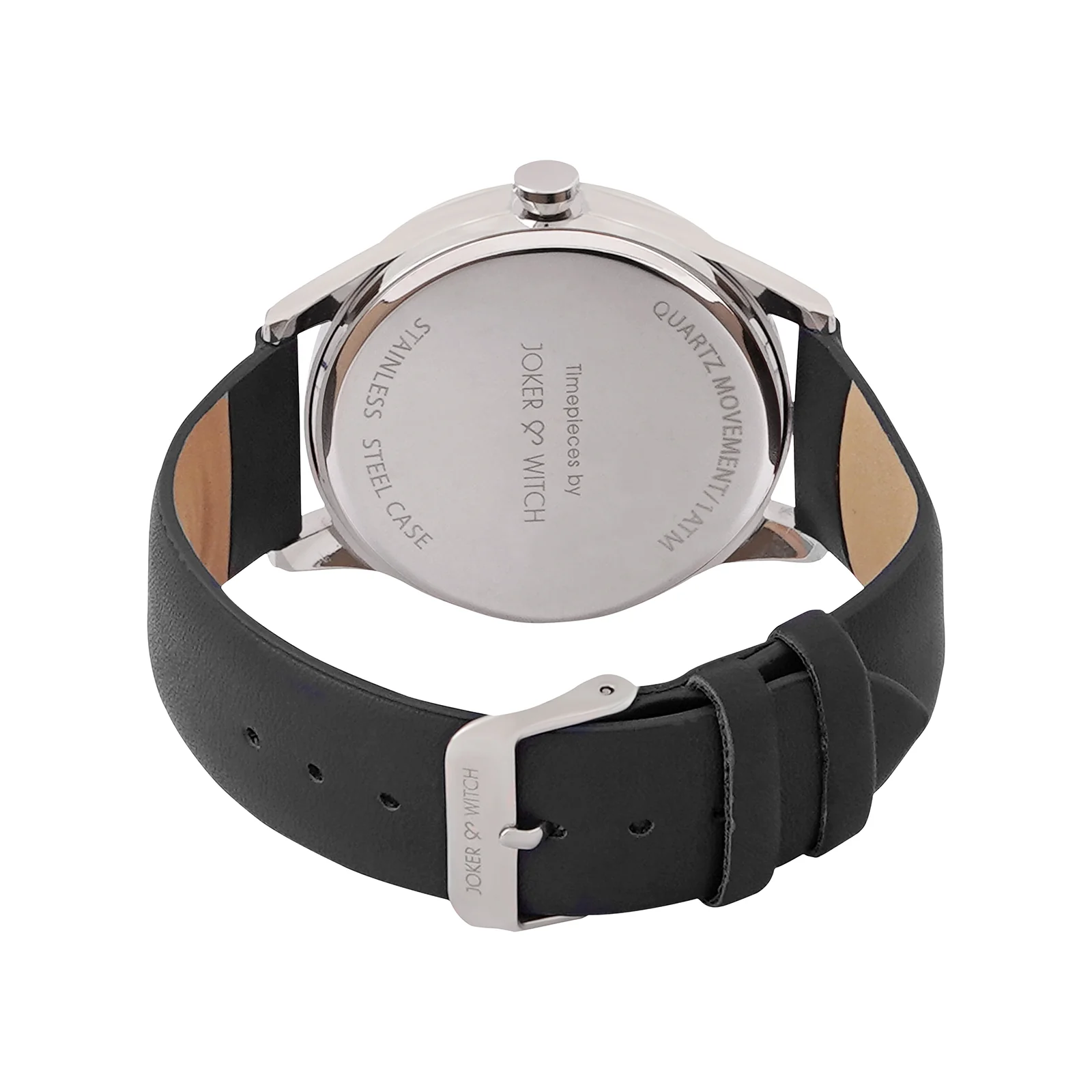 Bosco Silver Black Large Dial PU Strap Men's Watch - Image 6