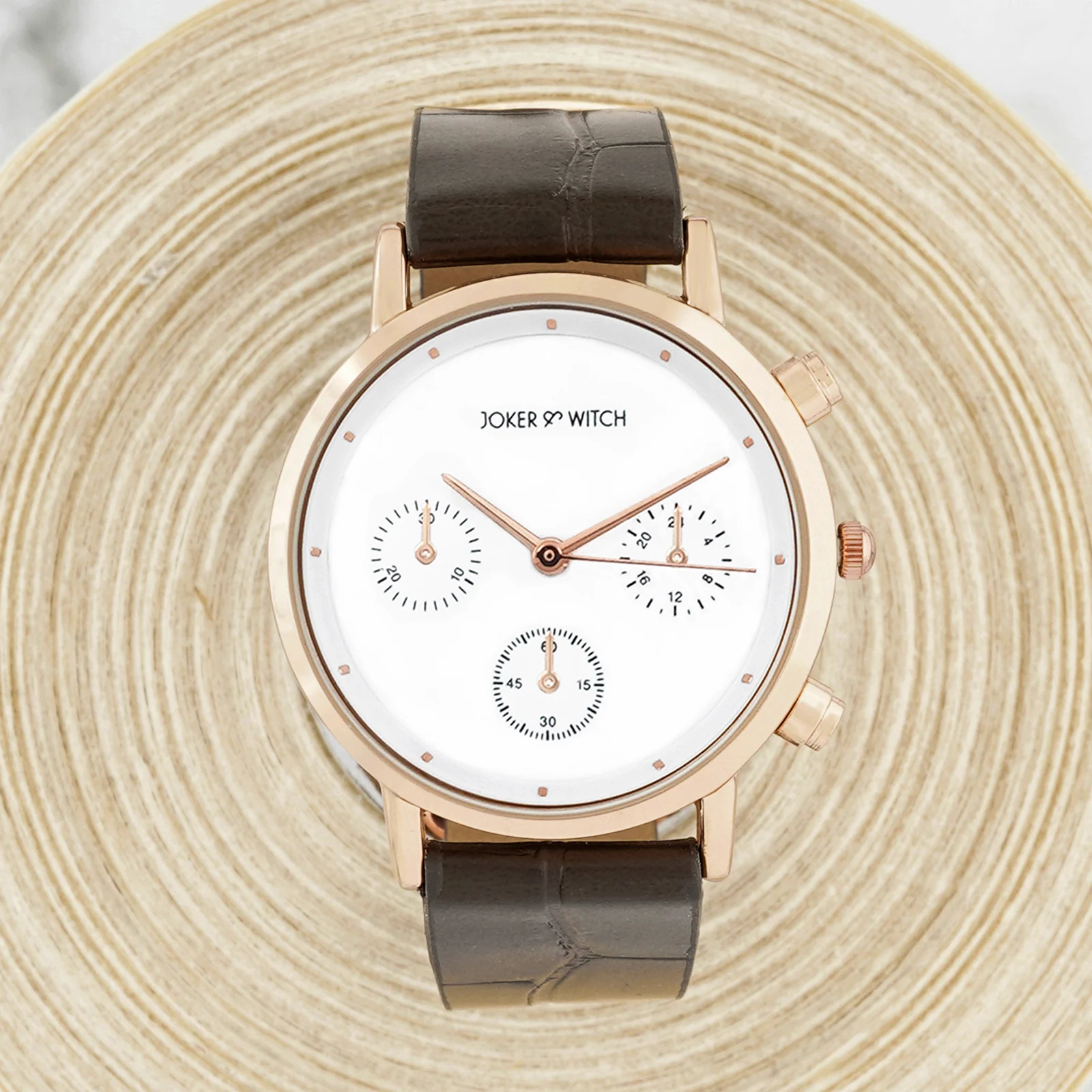 Boston White Medium Dial Brown PU Strap Women's Watch - Image 2
