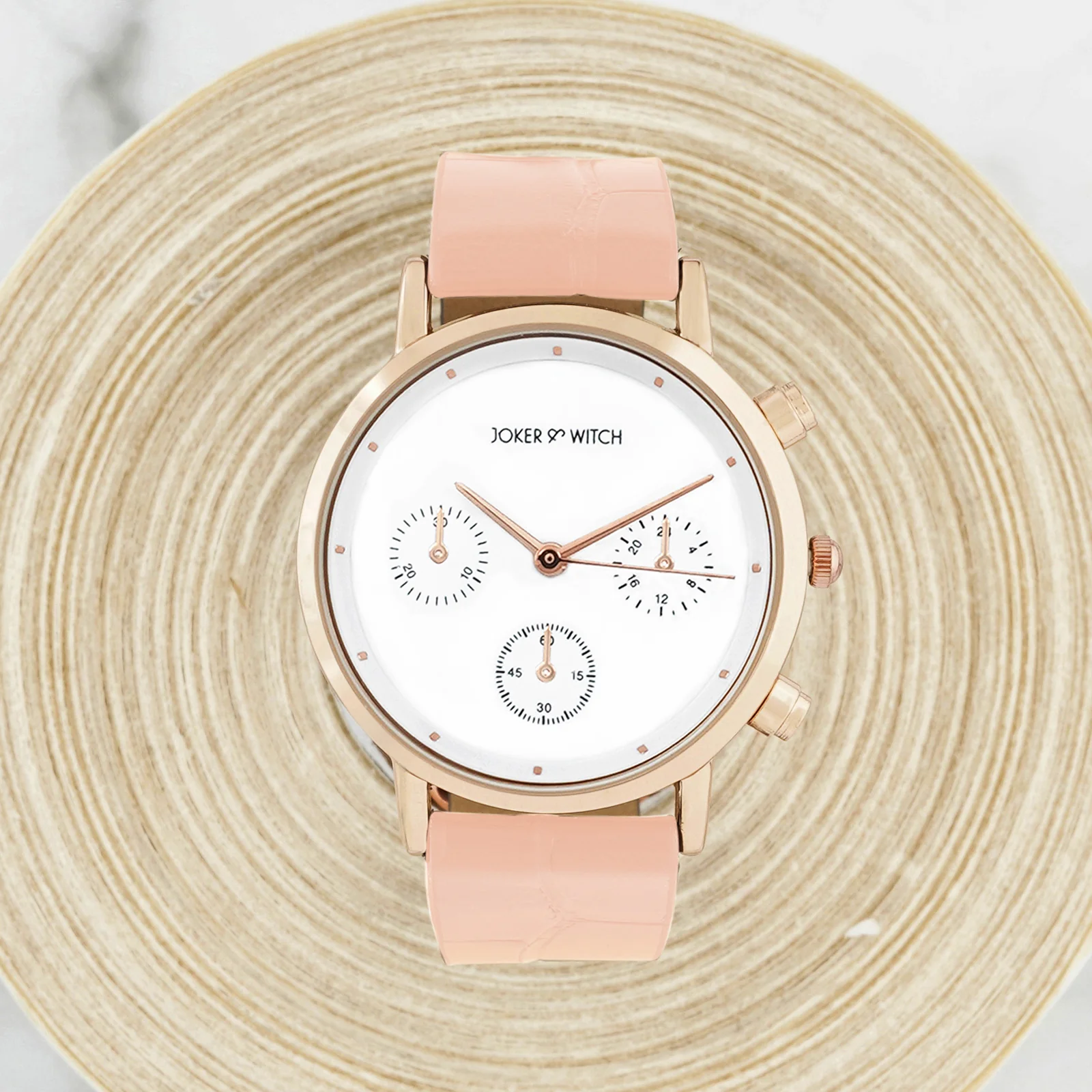 Boston White Medium Dial Pink PU Strap Women's Watch - Image 3