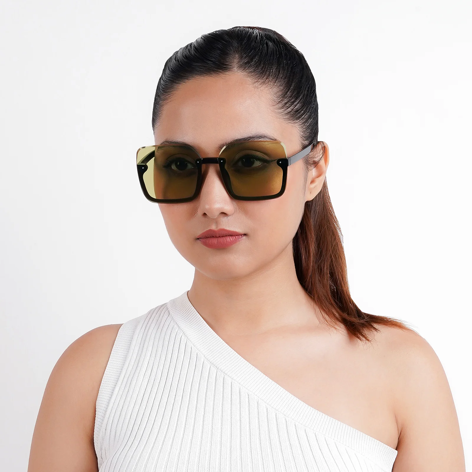 Breckie Rimless Green & Black Sunglasses - Image 2