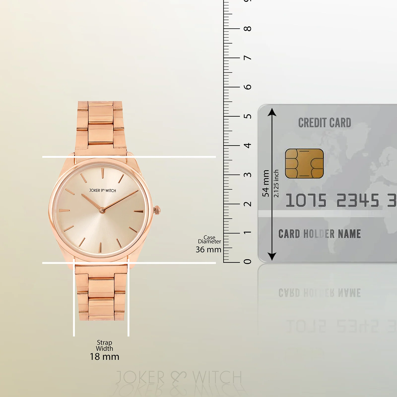 Brooklyn Rose Gold Medium Dial Linked Chain Strap Women's Watch - Image 8