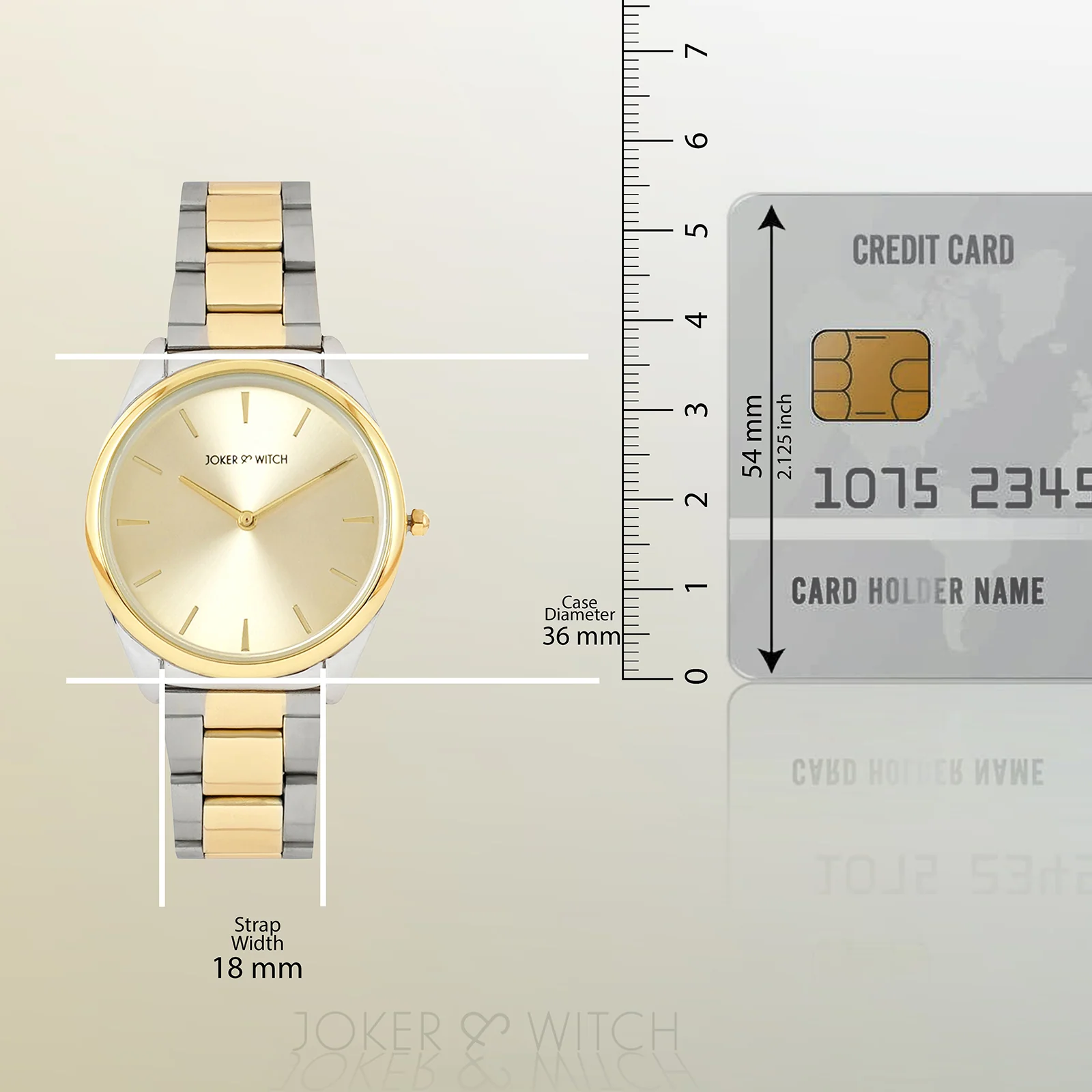 Brooklyn Gold Medium Dial Dual Tone Linked Chain Strap Women's Watch - Image 8