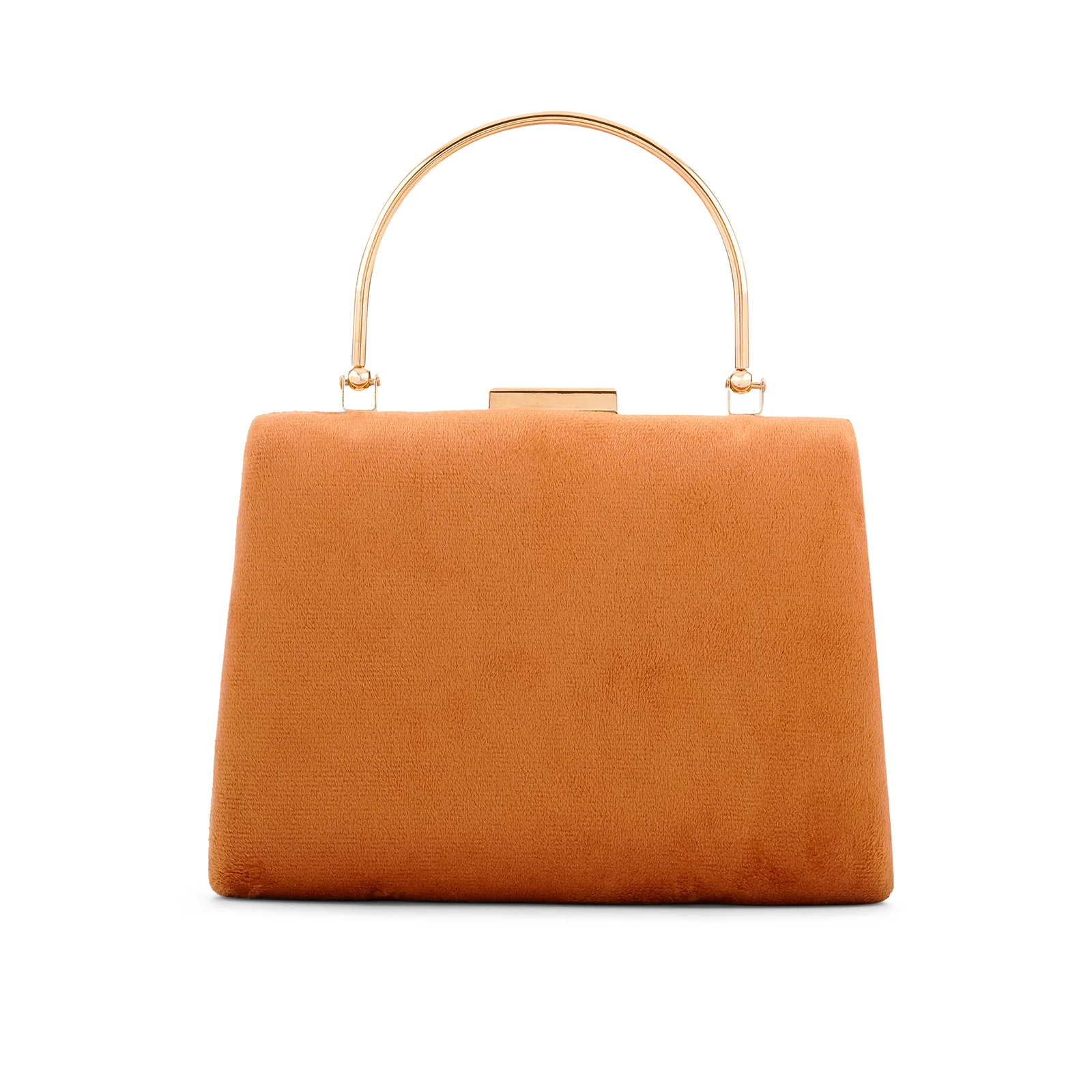 Bruke Honey Gold Suede Clutch - Image 5