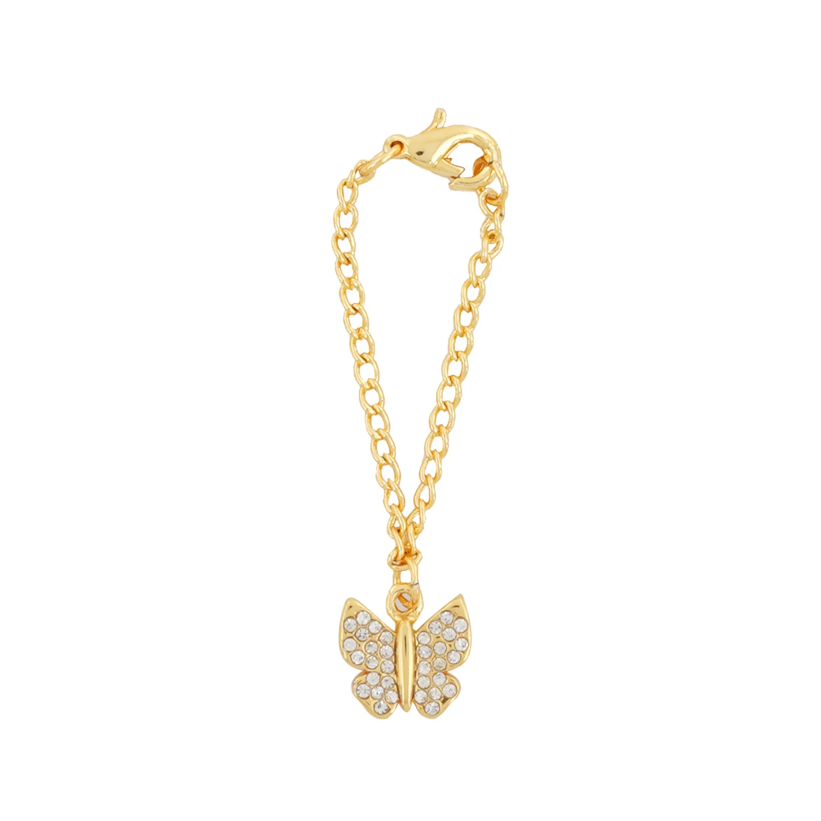 Butterfly Rhinestone Gold Watch Charm - Image 3