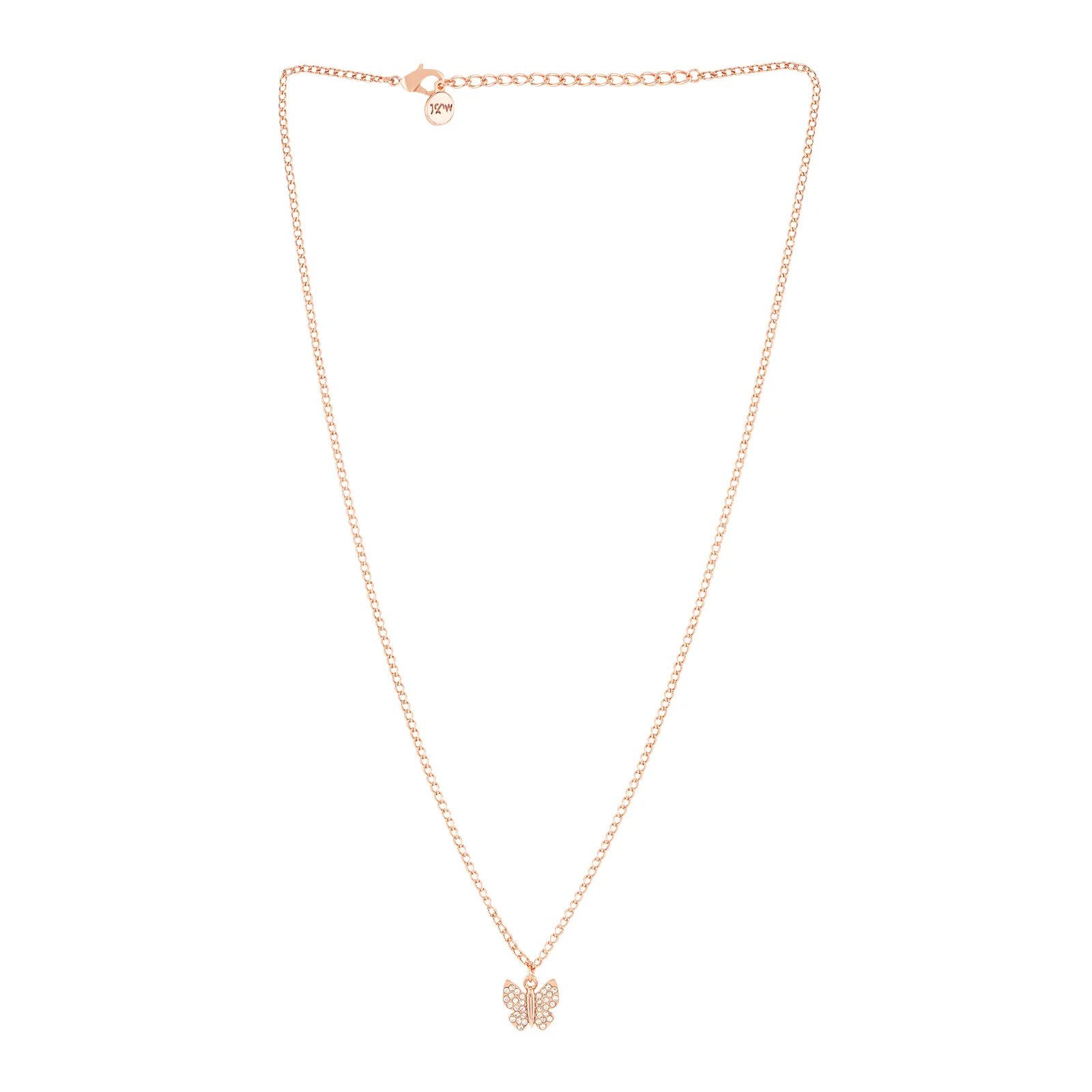 Butterfly Rhinestone Rosegold Necklace Charm - Image 3