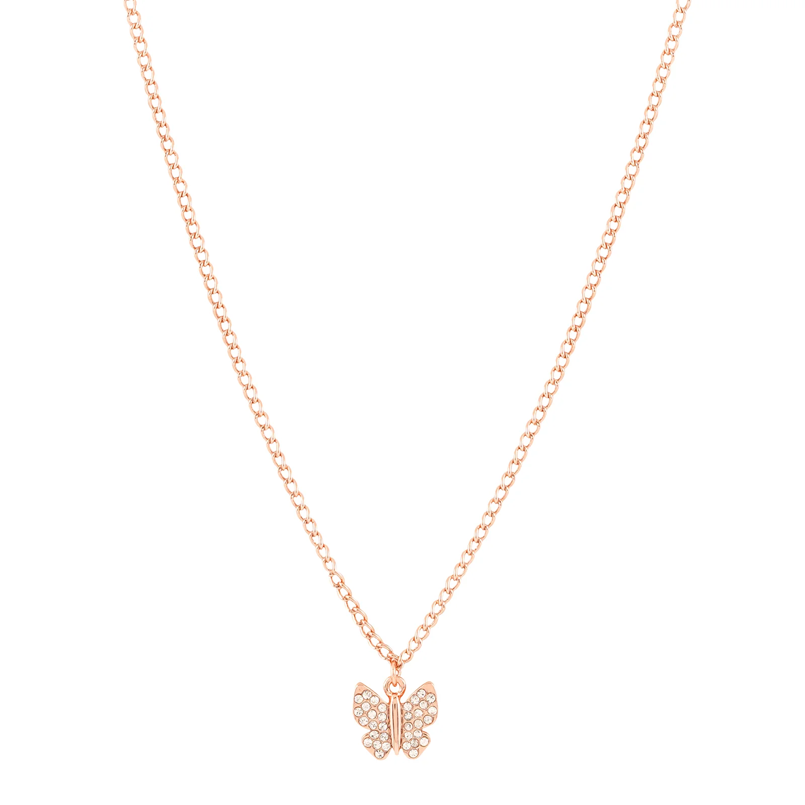 Butterfly Rhinestone Rosegold Necklace Charm - Image 4
