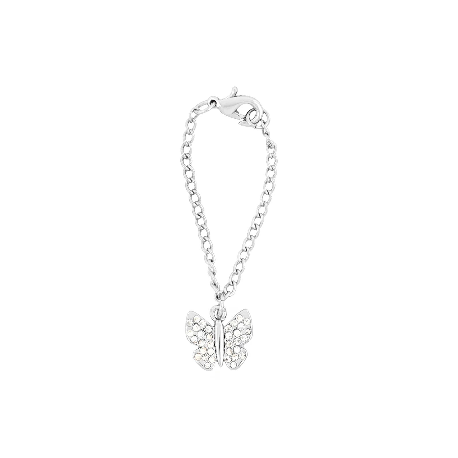 Butterfly Rhinestone Silver Watch Charm - Image 3