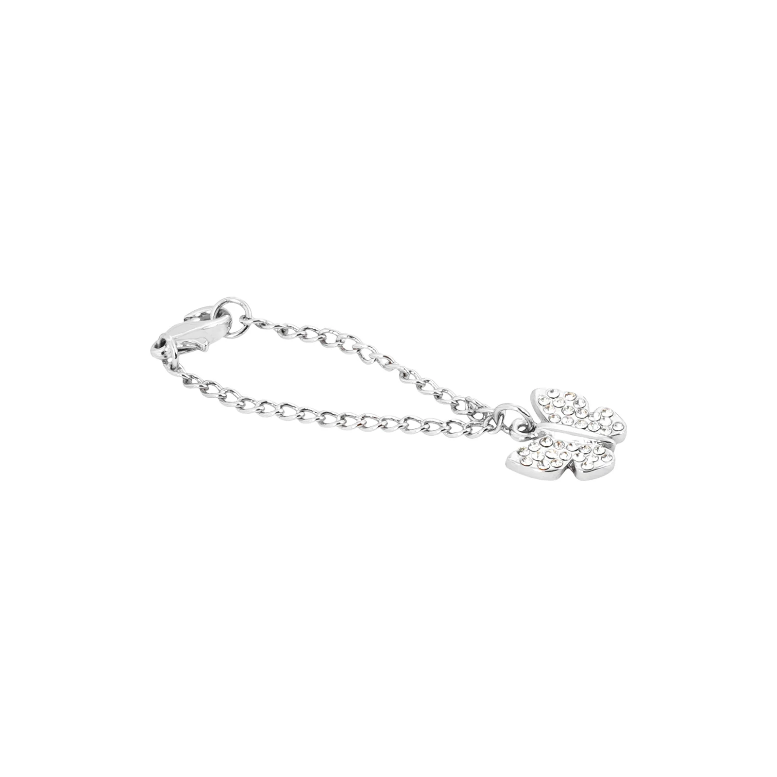 Butterfly Rhinestone Silver Watch Charm - Image 4
