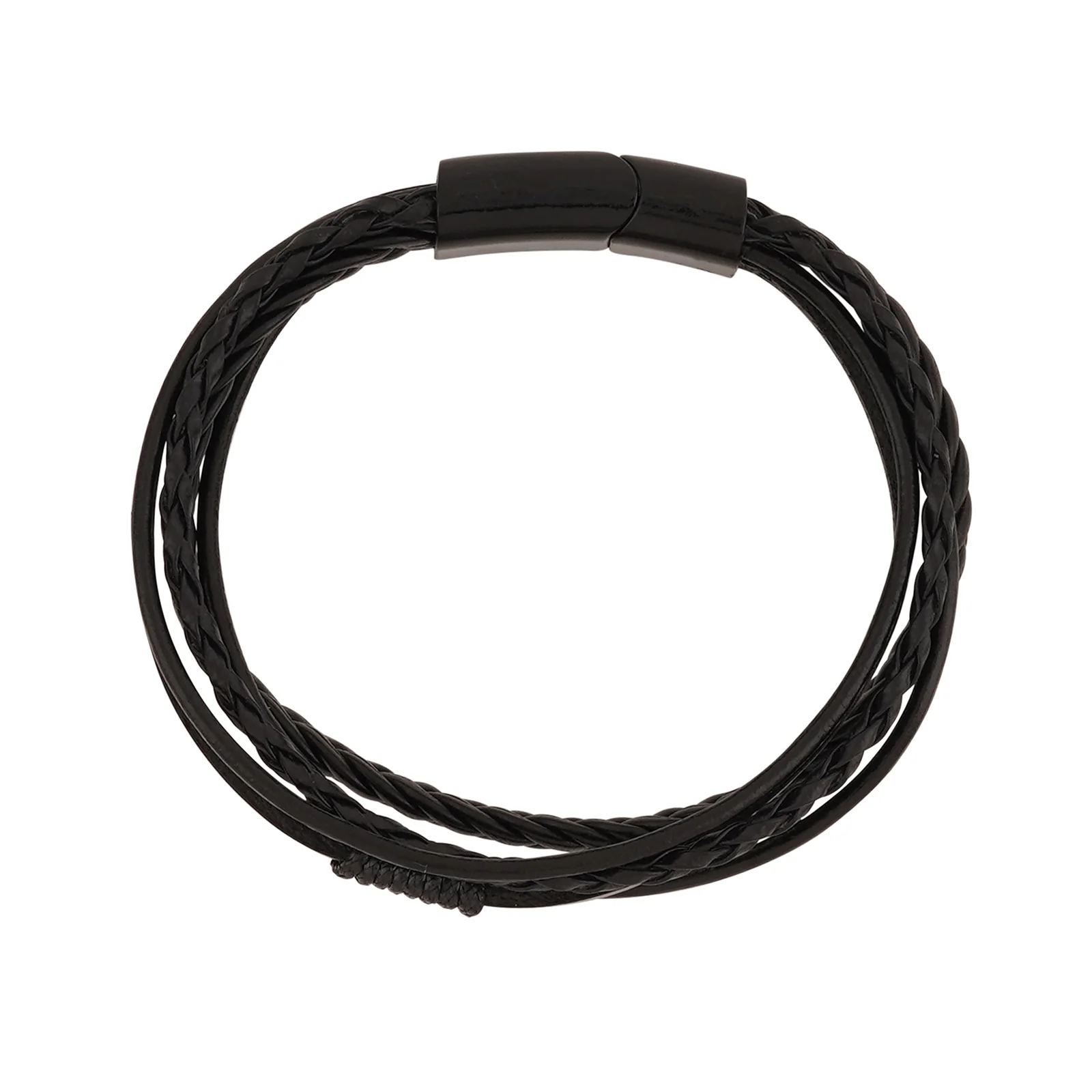 Cadmus Black Leather Black Buckle Bracelet - Image 6