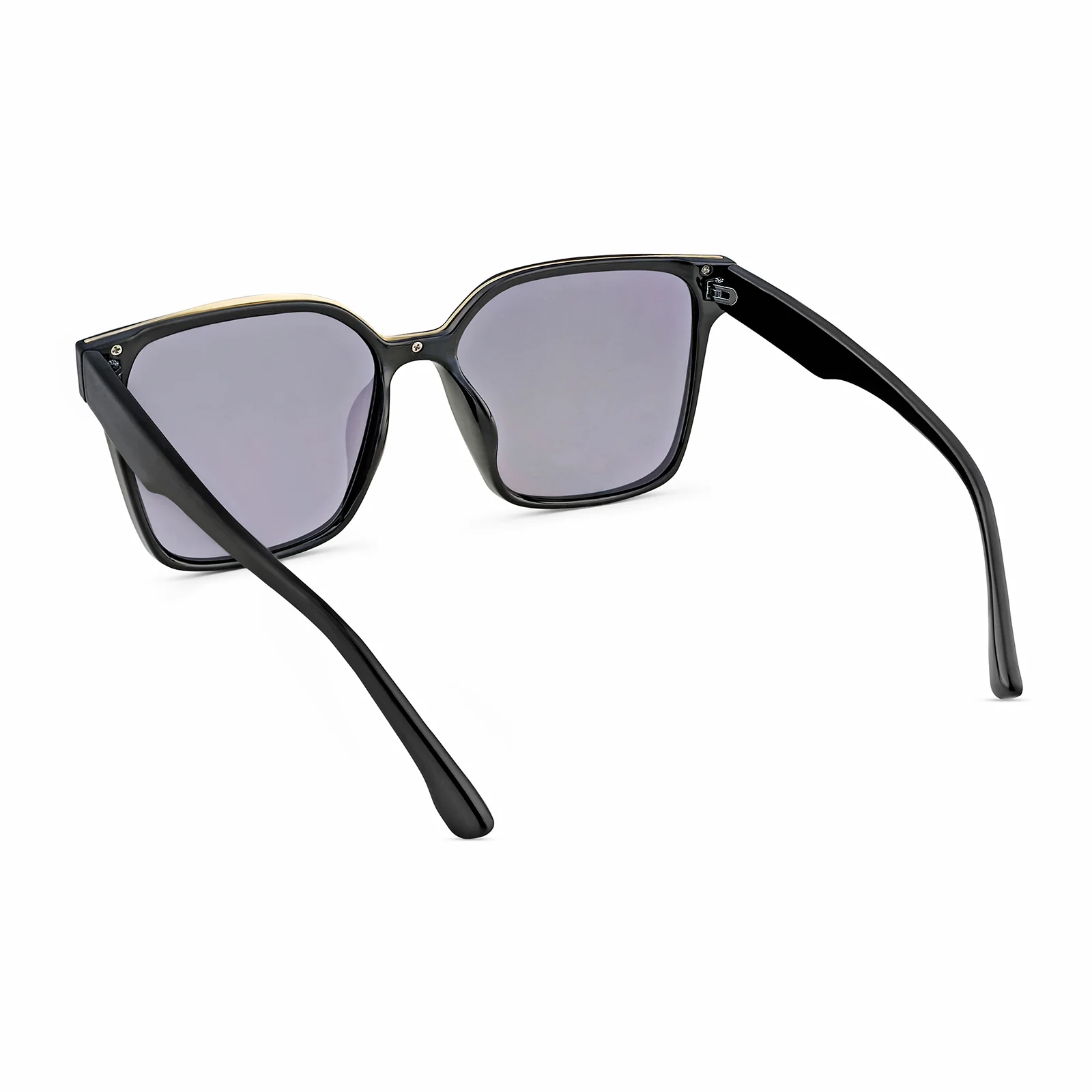 Cali Square Cateye Black Grey Lens Black Frame Sunglasses - Image 3