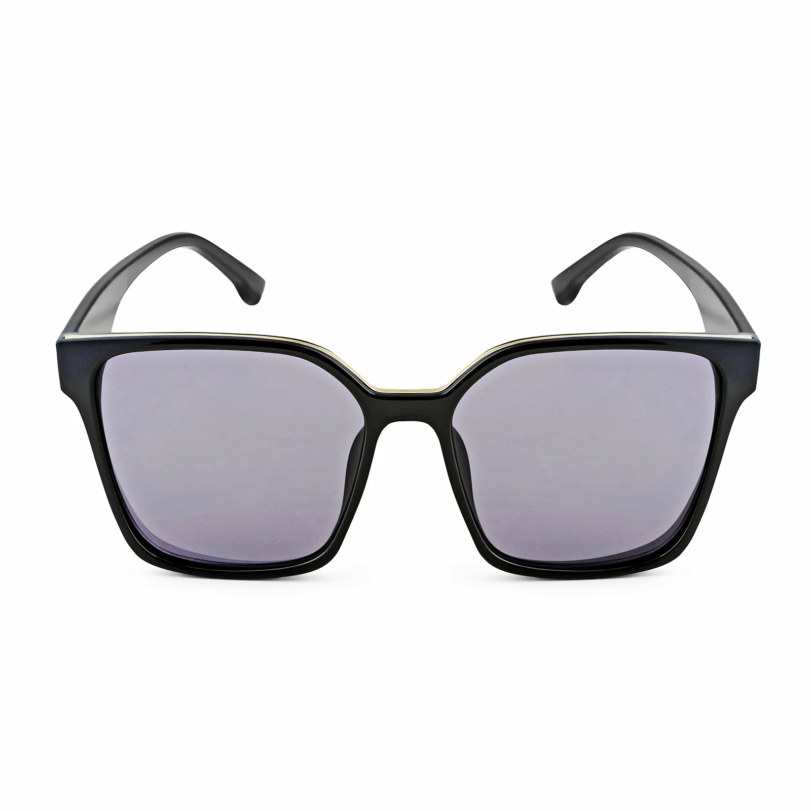 Cali Square Cateye Black Grey Lens Black Frame Sunglasses - Image 4
