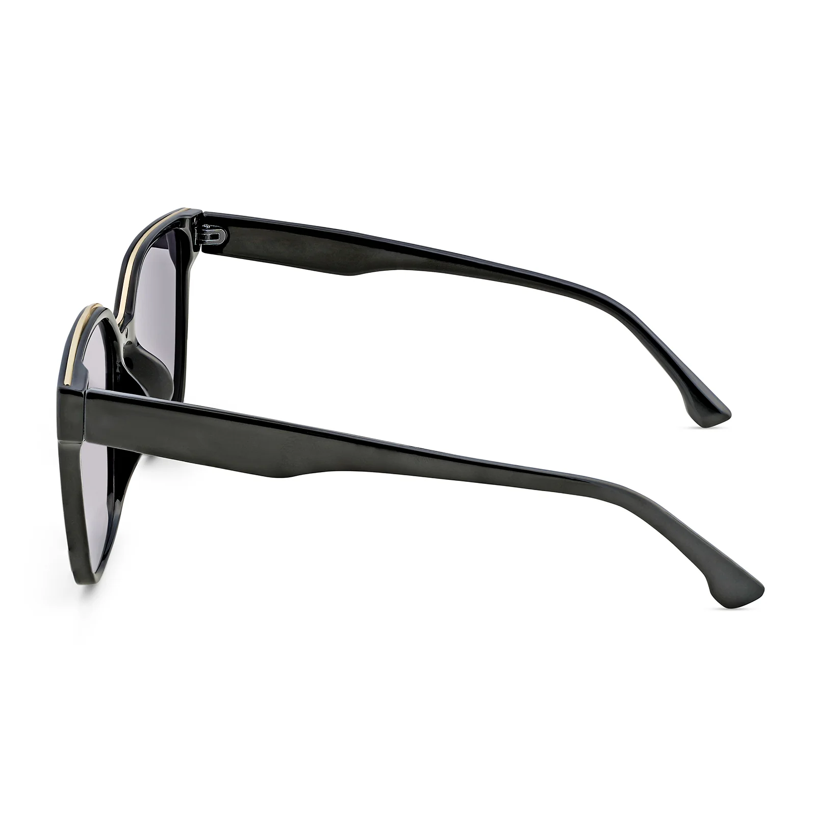 Cali Square Cateye Black Grey Lens Black Frame Sunglasses - Image 6
