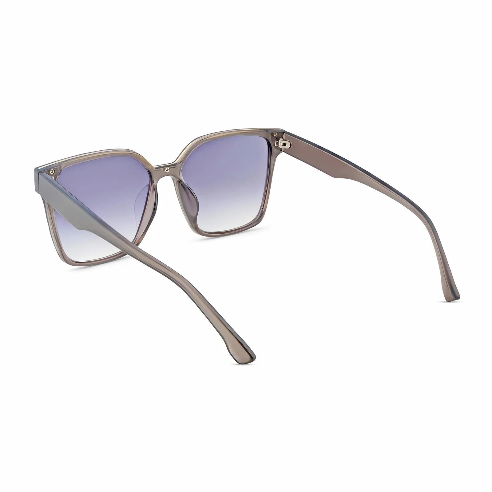 Cali Square Cateye Blue Lens Grey Frame Sunglasses - Image 3