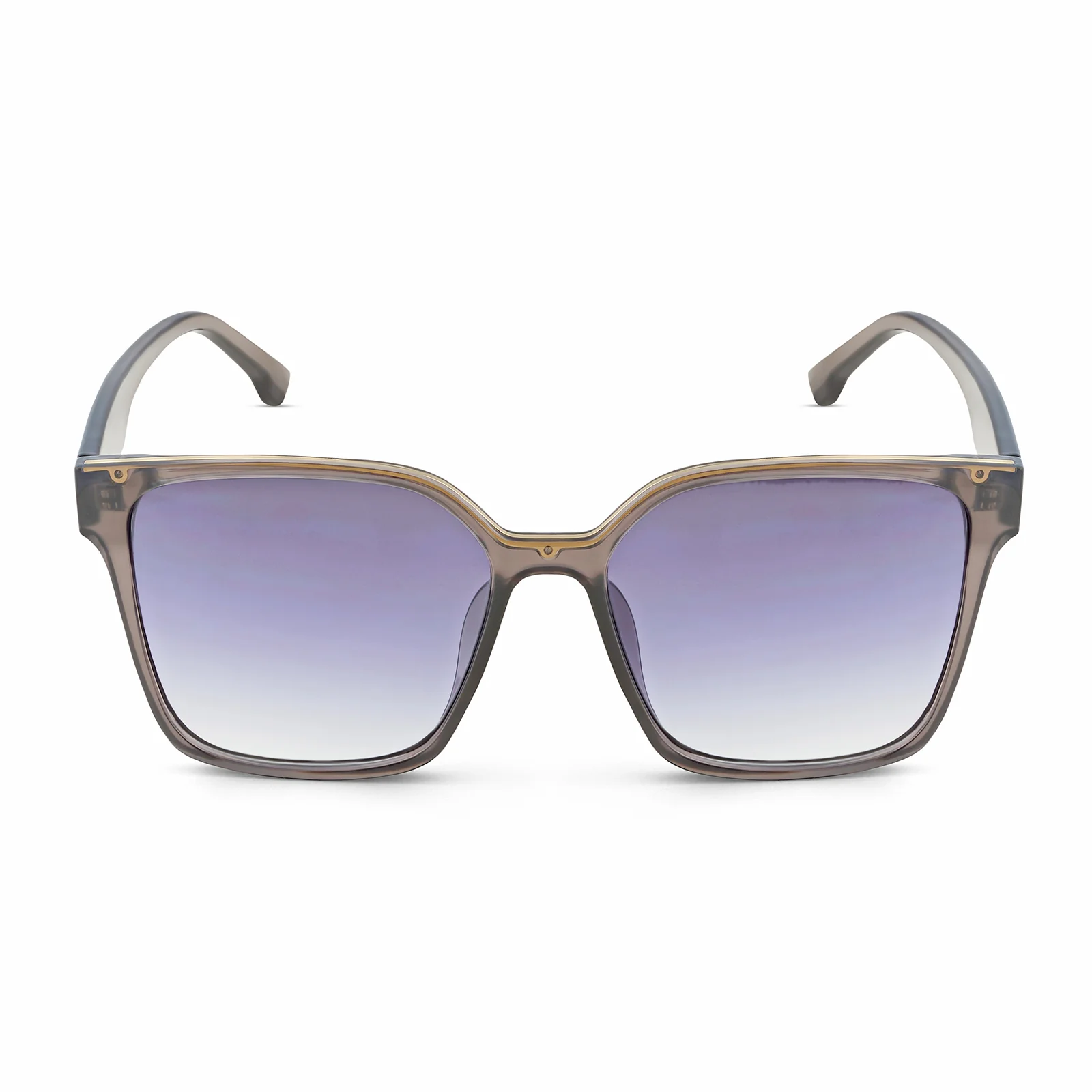 Cali Square Cateye Blue Lens Grey Frame Sunglasses - Image 4