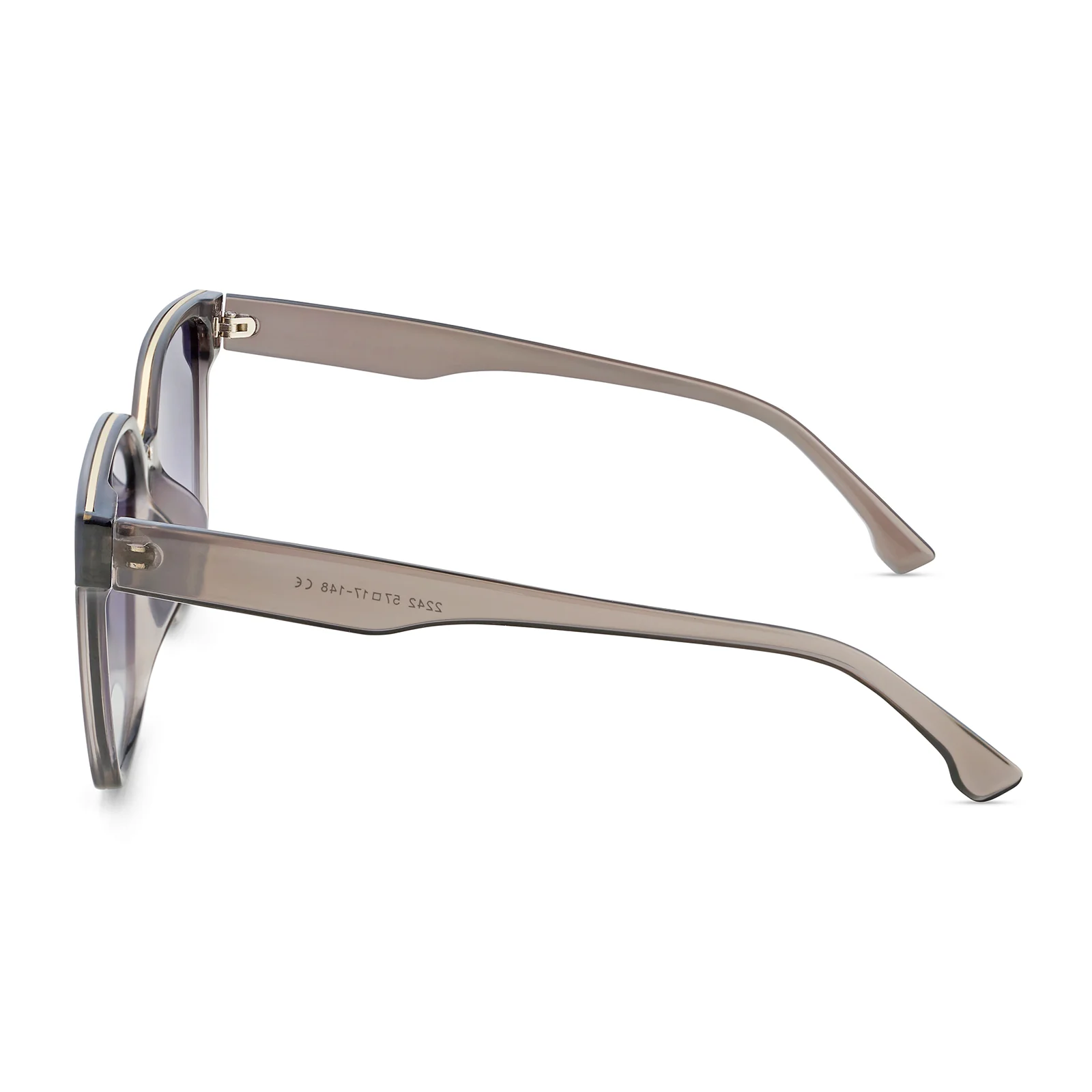 Cali Square Cateye Blue Lens Grey Frame Sunglasses - Image 6