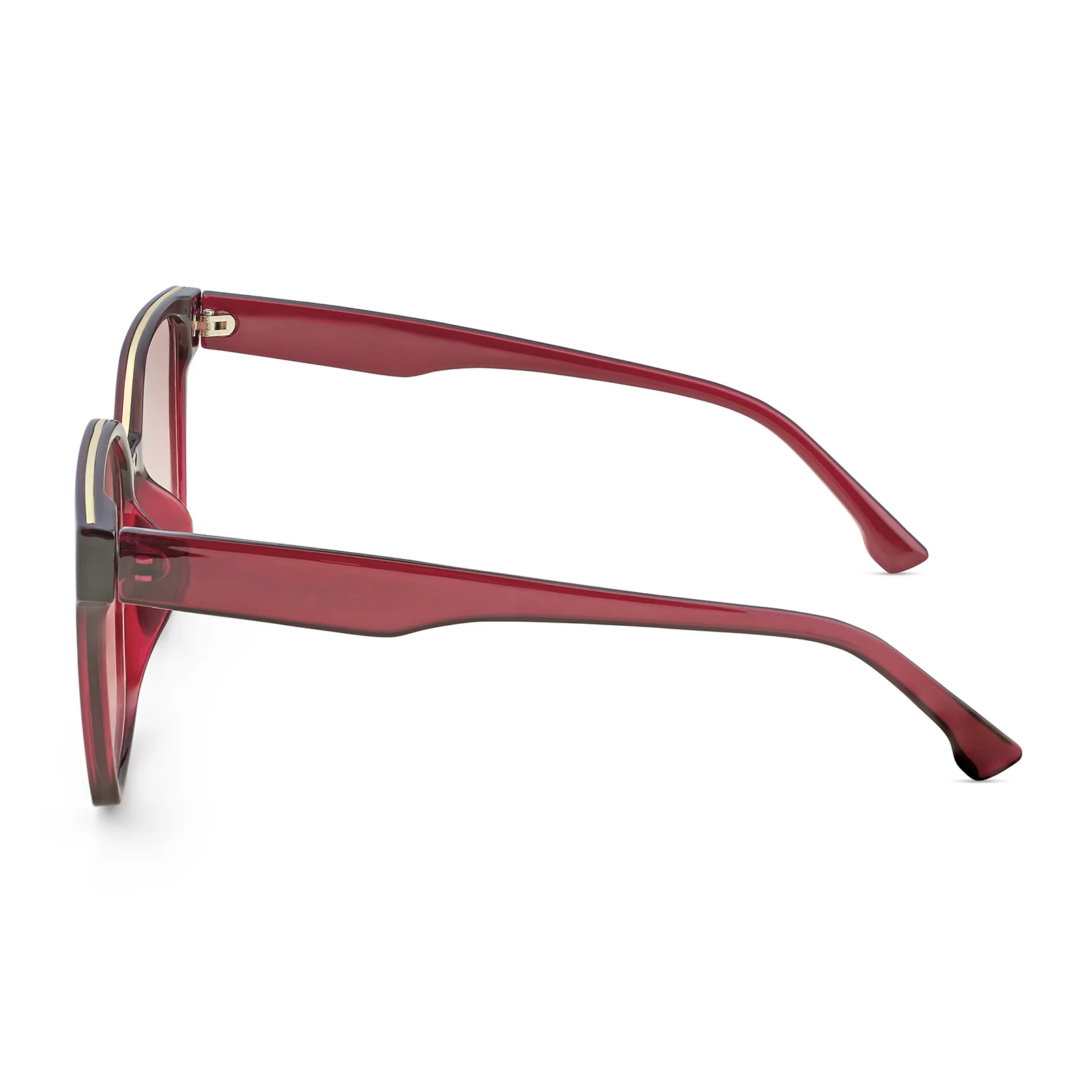 Cali Square Cateye Wine Ombre Lens Wine Frame Sunglasses - Image 3
