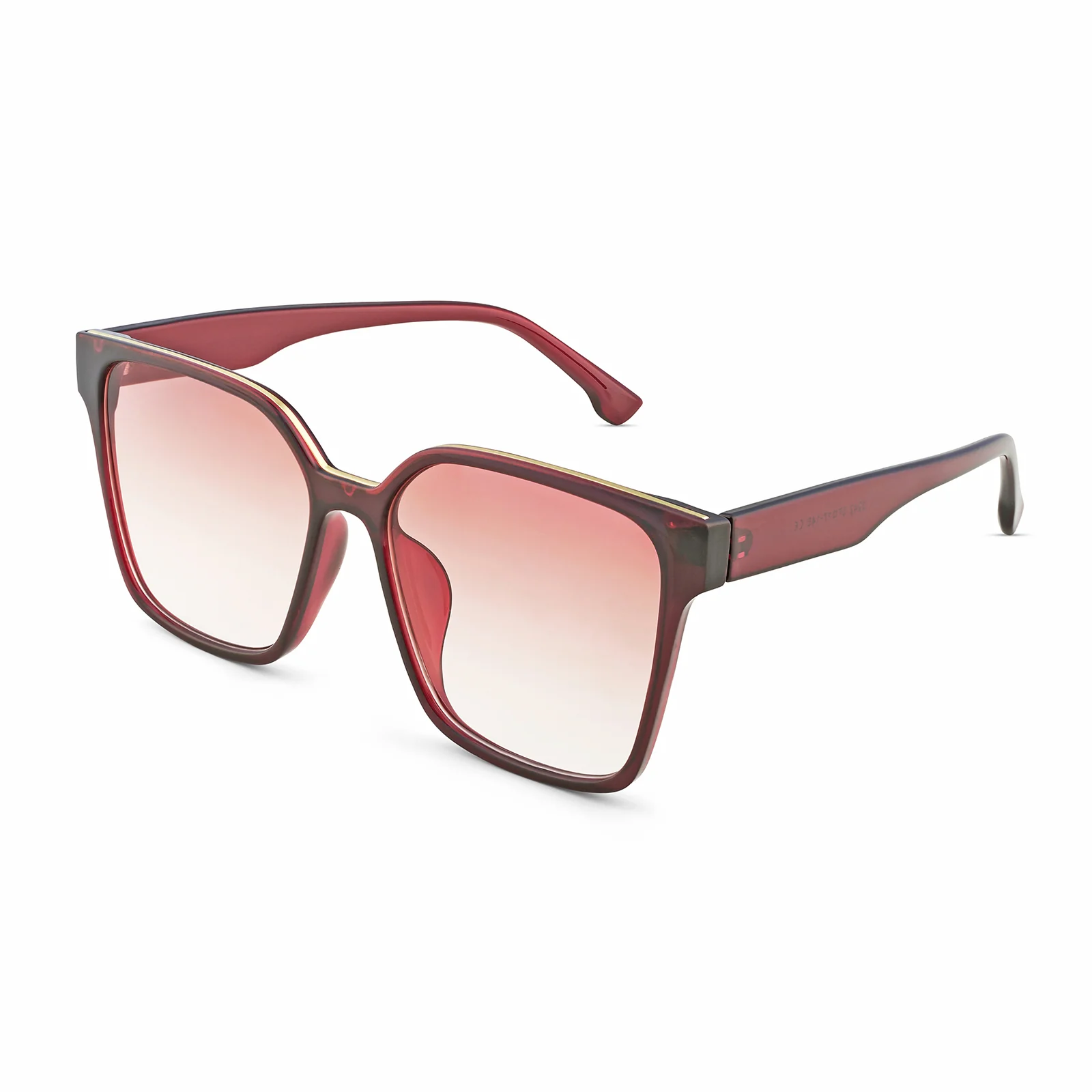 Cali Square Cateye Wine Ombre Lens Wine Frame Sunglasses - Image 5
