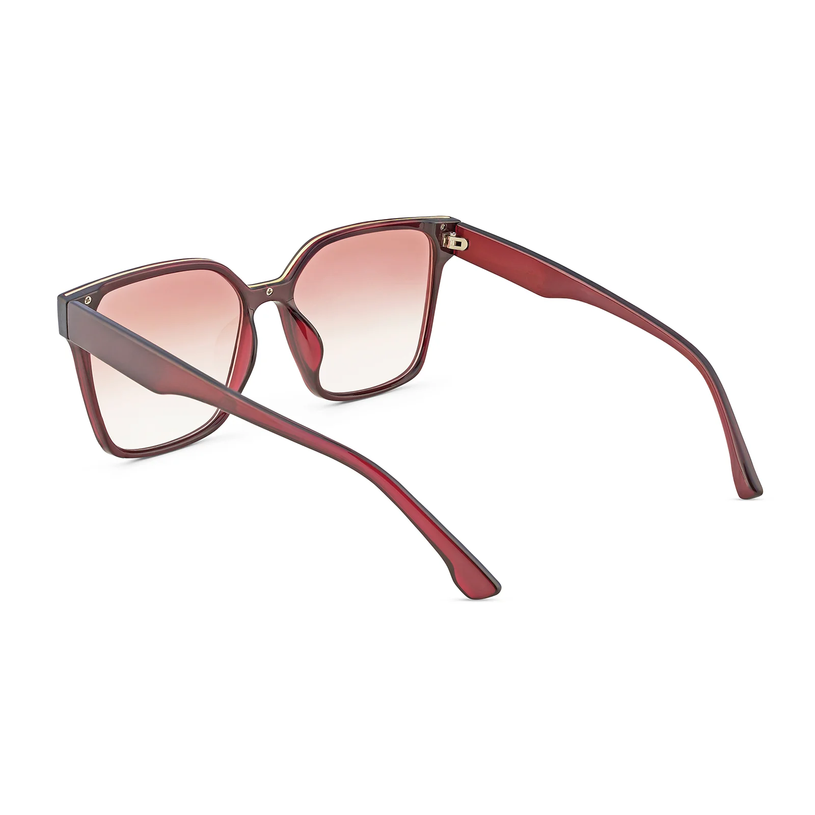 Cali Square Cateye Wine Ombre Lens Wine Frame Sunglasses - Image 6