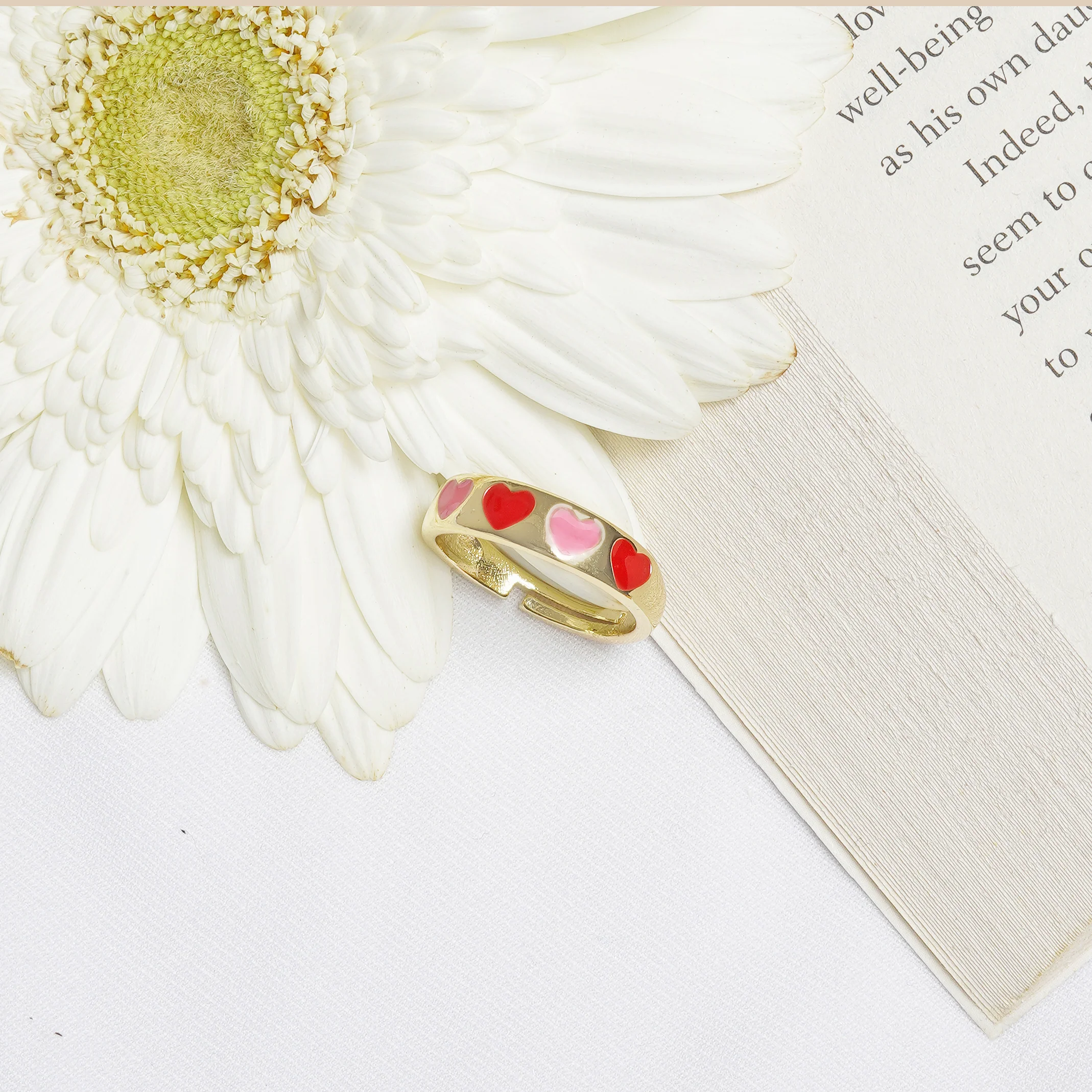 Cara Pink And Red Multicolour Ring - Image 2