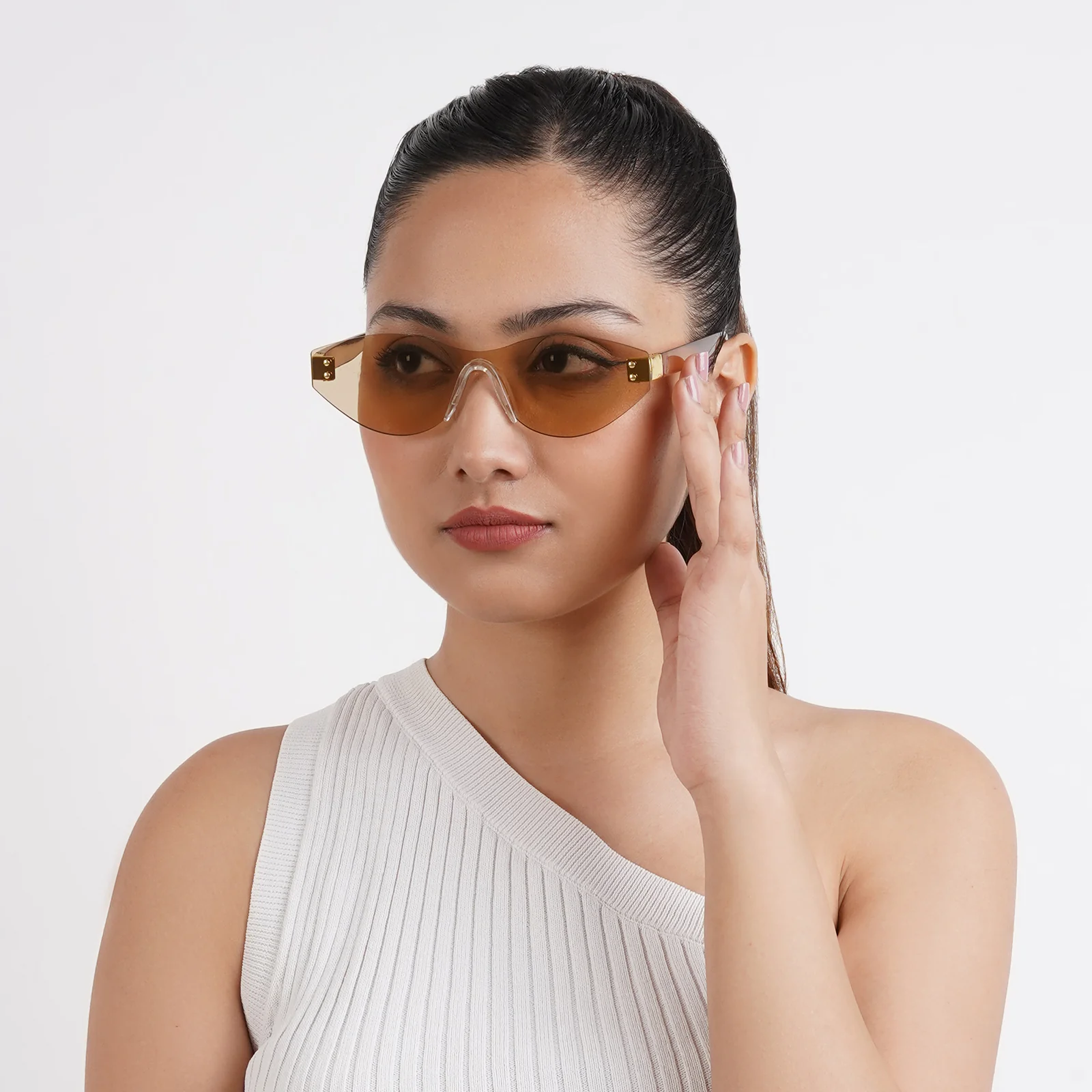 Carnellian Rimless Brown Tinted Sunglasses - Image 2