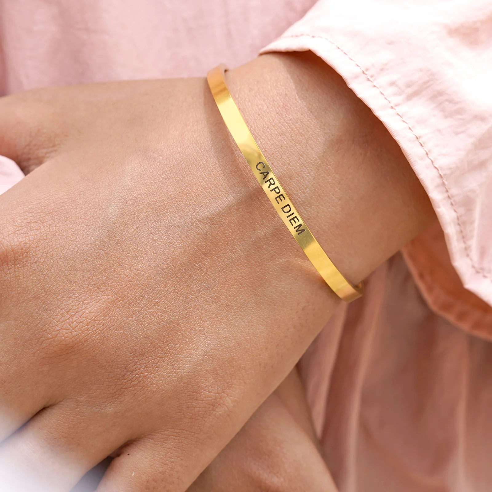 Carpe Diem Gold Mantra Band - Image 2