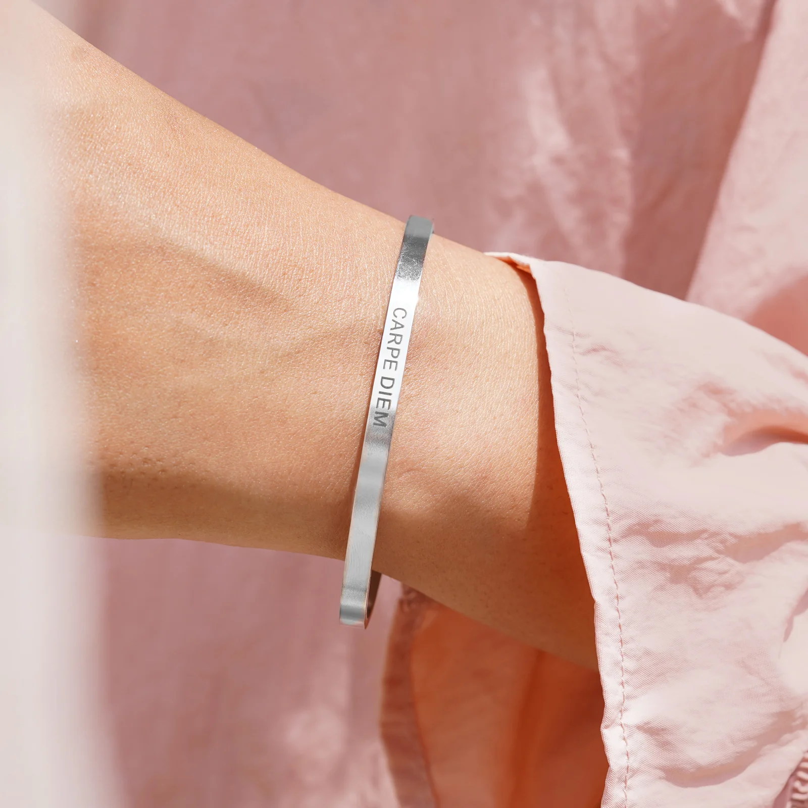 Carpe Diem Silver Mantra Band - Image 2