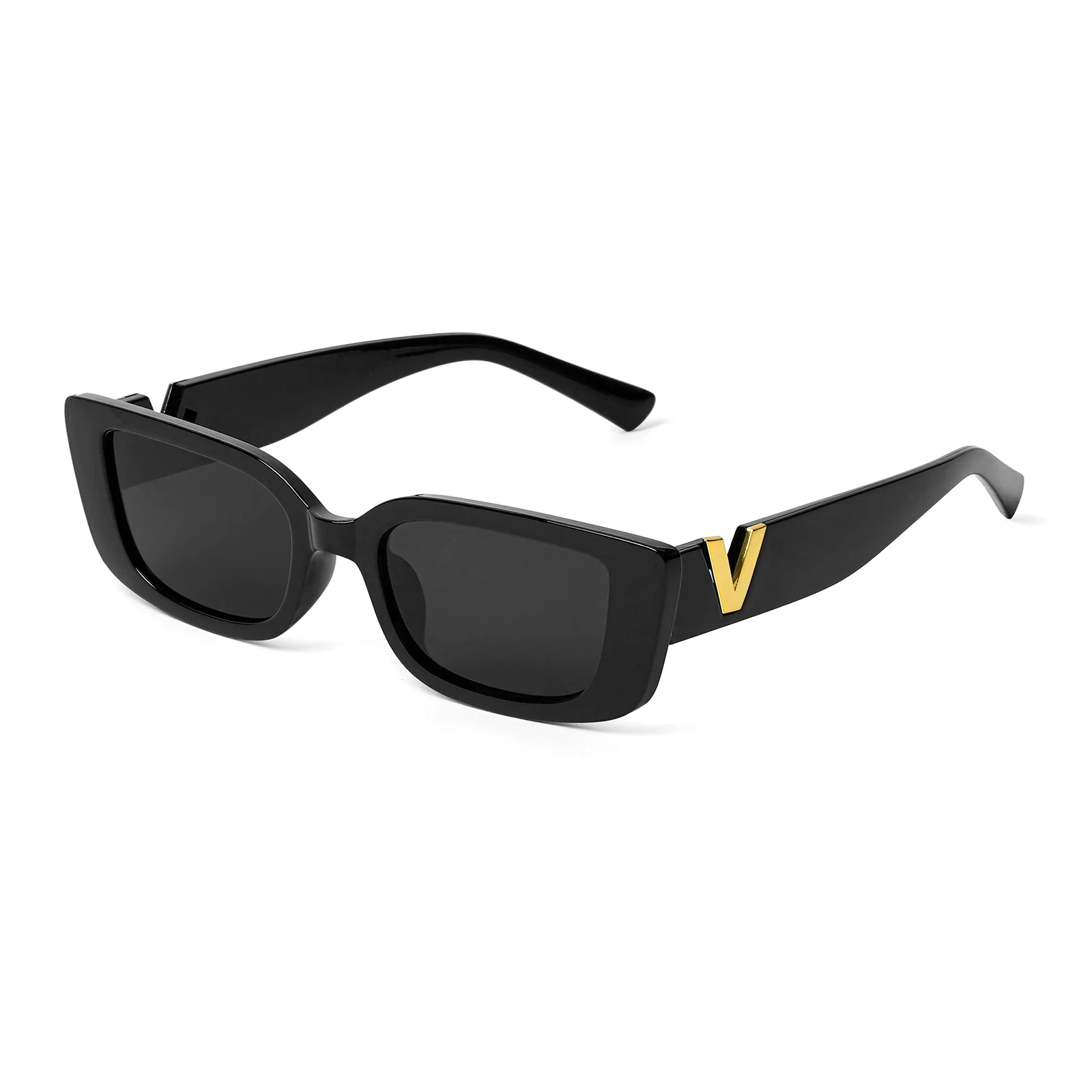 Carro Rectangular Black Sunglasses - Image 4