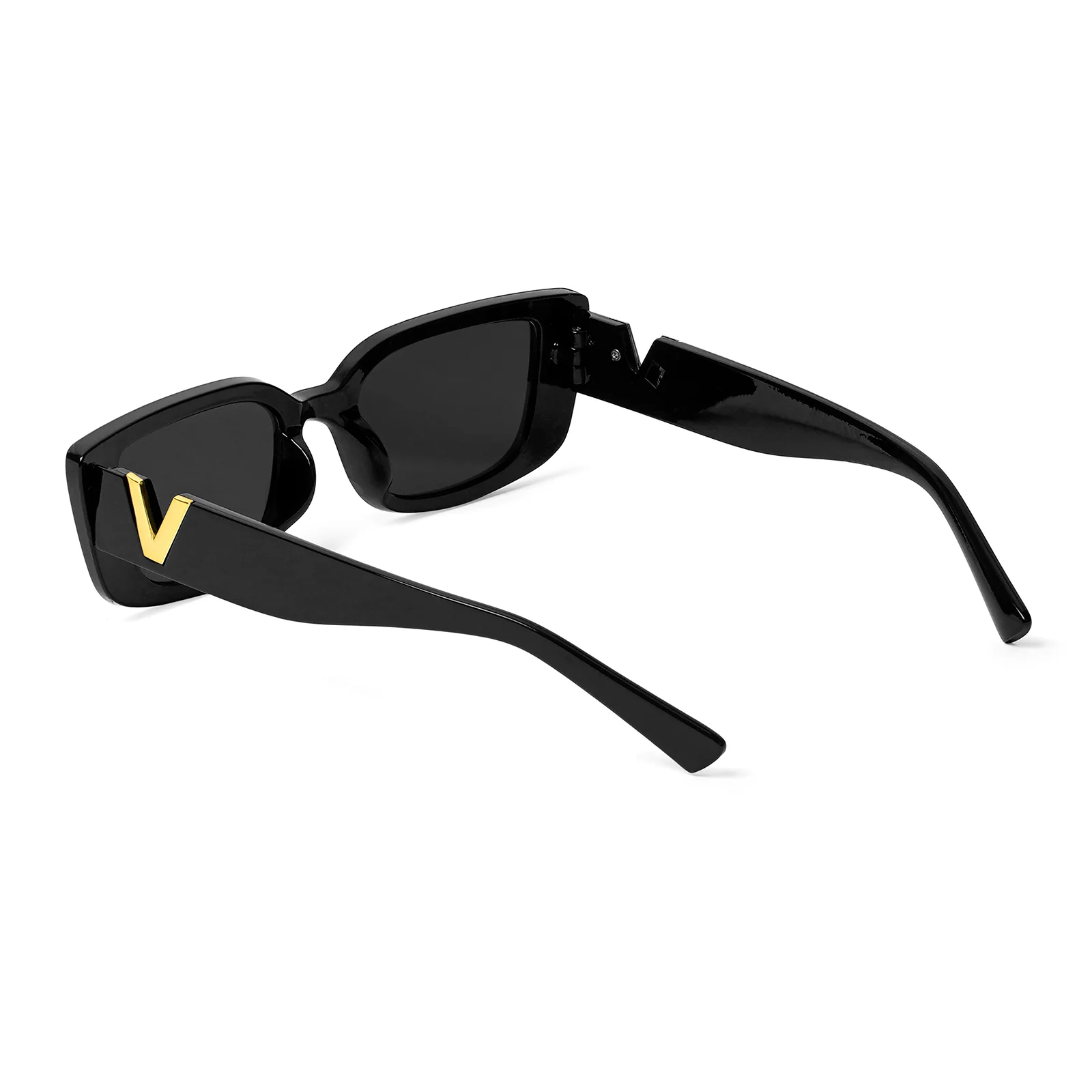 Carro Rectangular Black Sunglasses - Image 6
