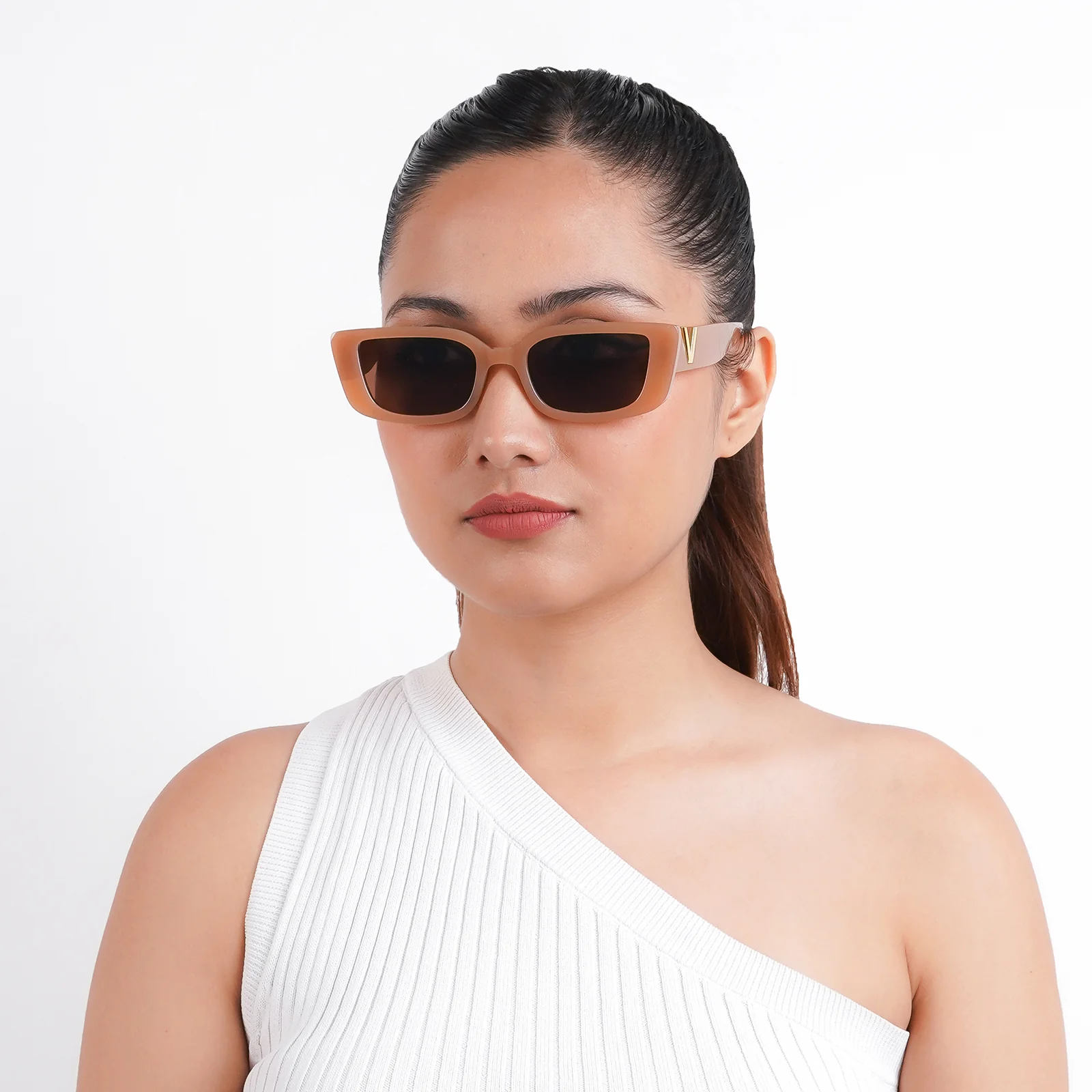 Carro Rectangular Brown Sunglasses - Image 2
