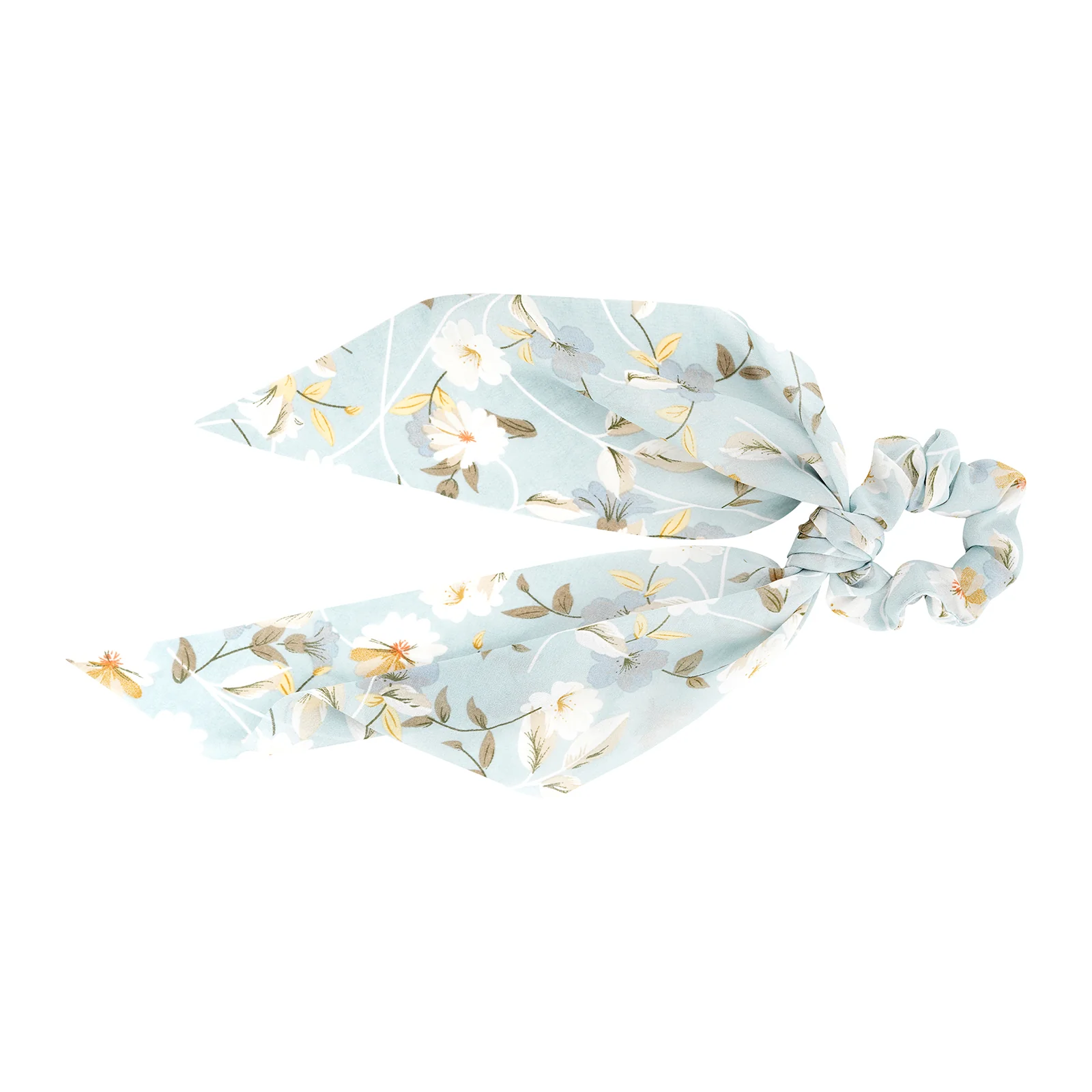 Carya Blue Floral Scarf Scrunchie - Image 3