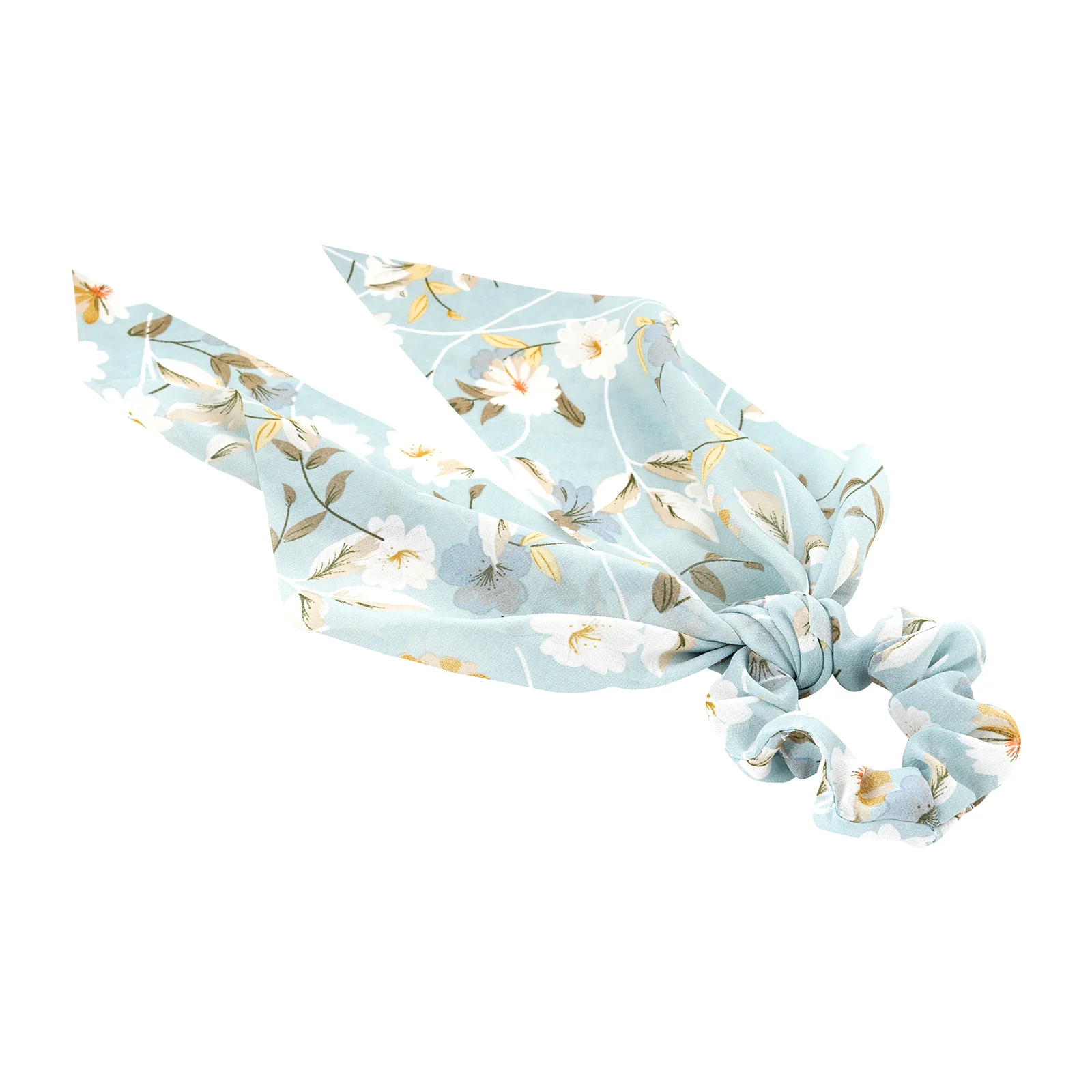 Carya Blue Floral Scarf Scrunchie - Image 4