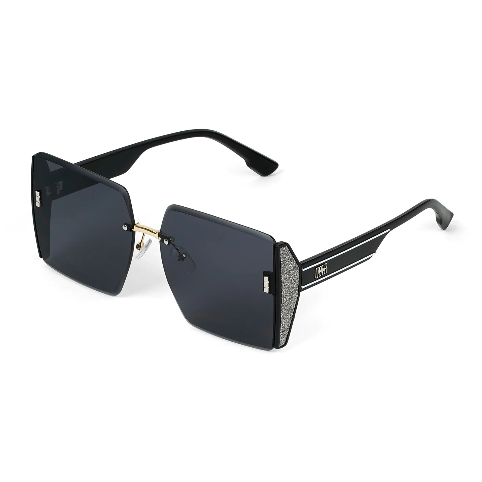 Casina Black Rimless Sunglasses - Image 4