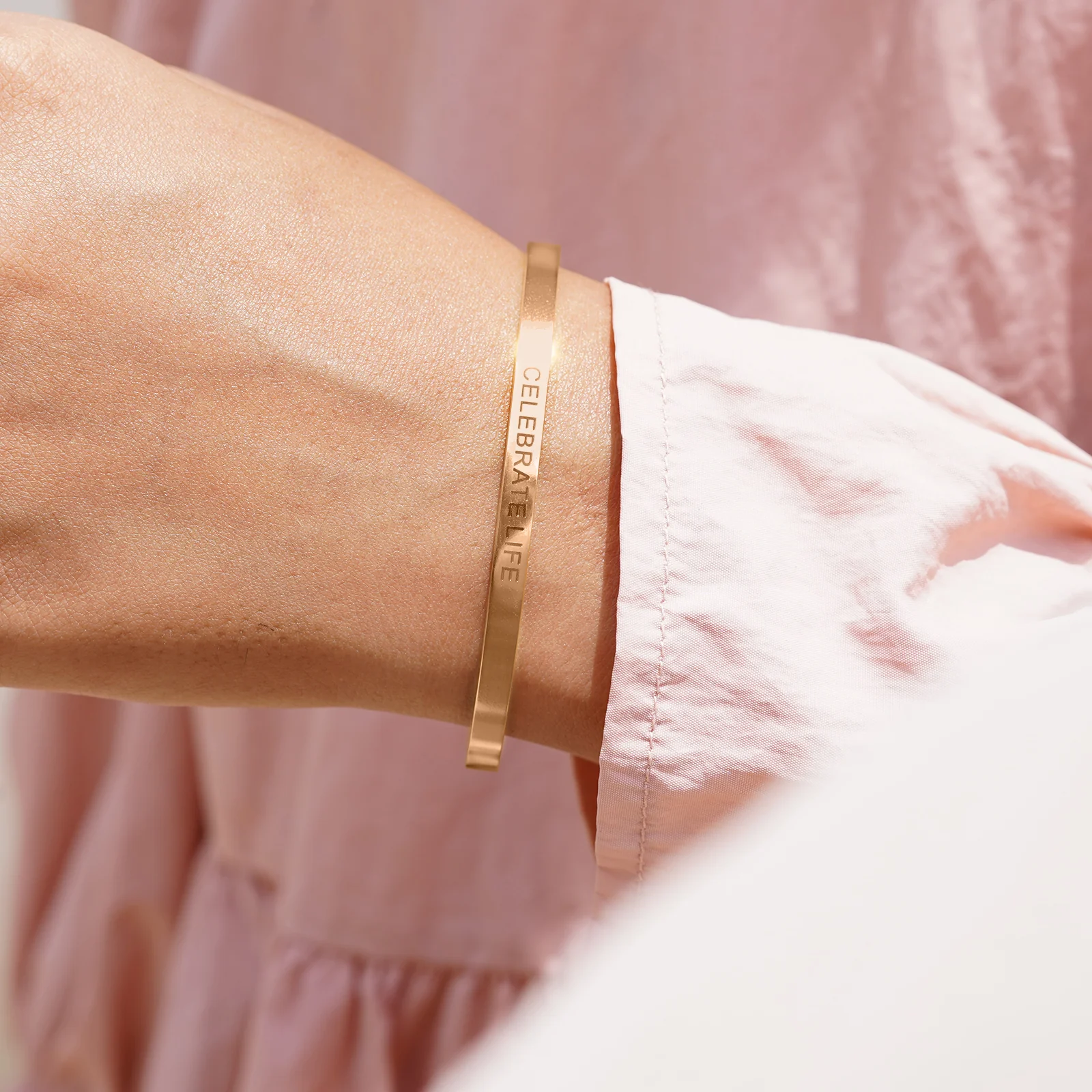 Celebrate Life Rose Gold Mantra Band - Image 2