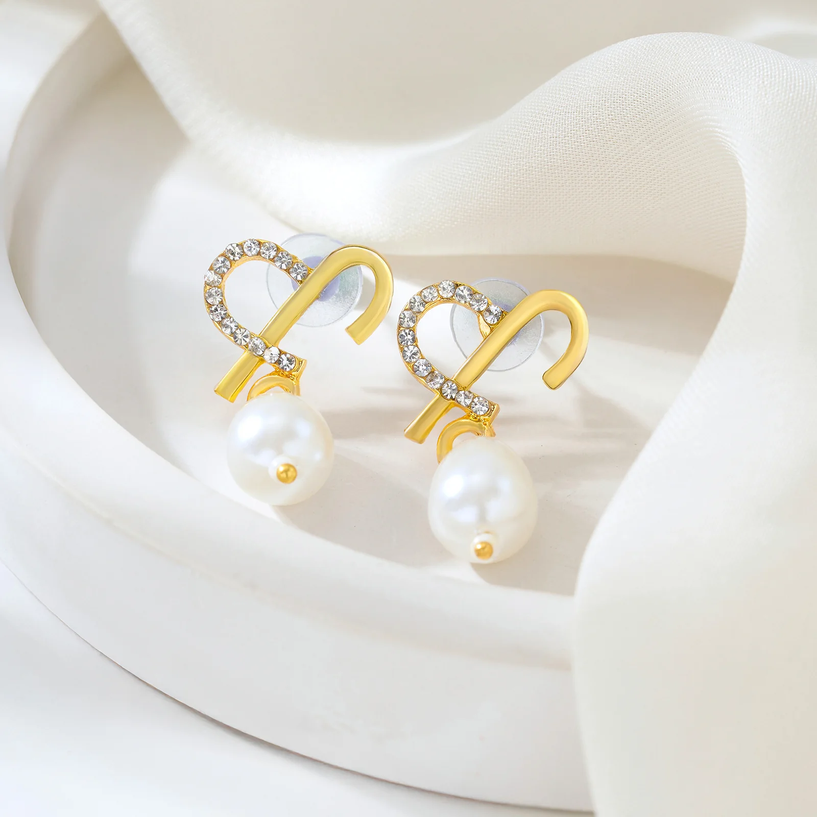 Celena Monogram Gold Earring - Image 2