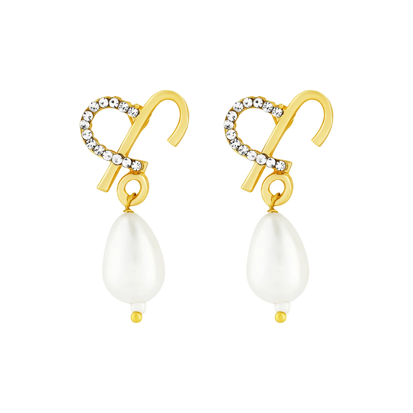 Celena Monogram Gold Earring - Image 3