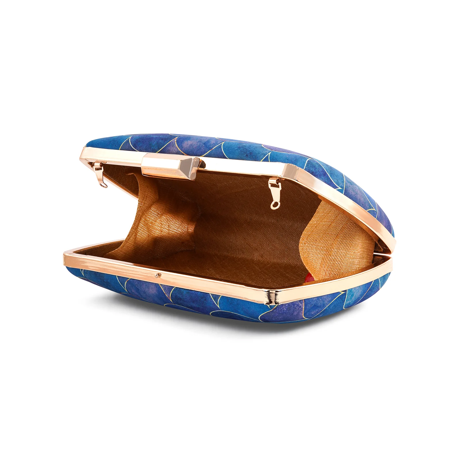 Cerulean Ocean Waves Blue Printed Clutch - Image 7